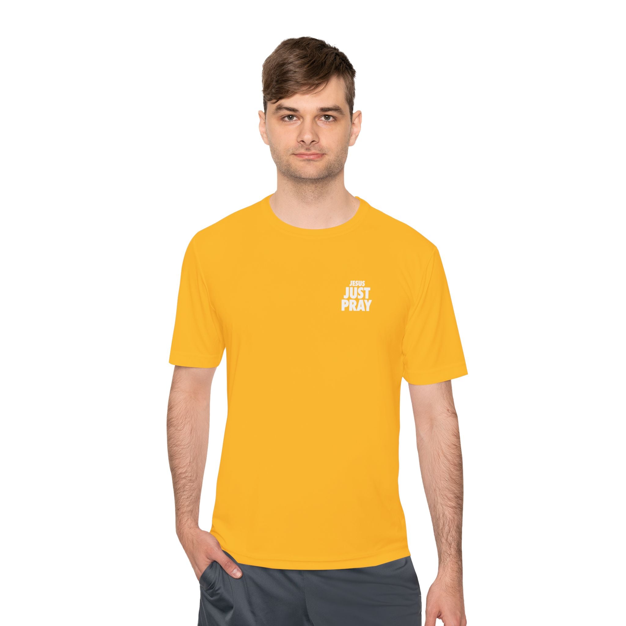 Moisture-Wicking Tee — Minimal "Just Play" Athletic Shirt