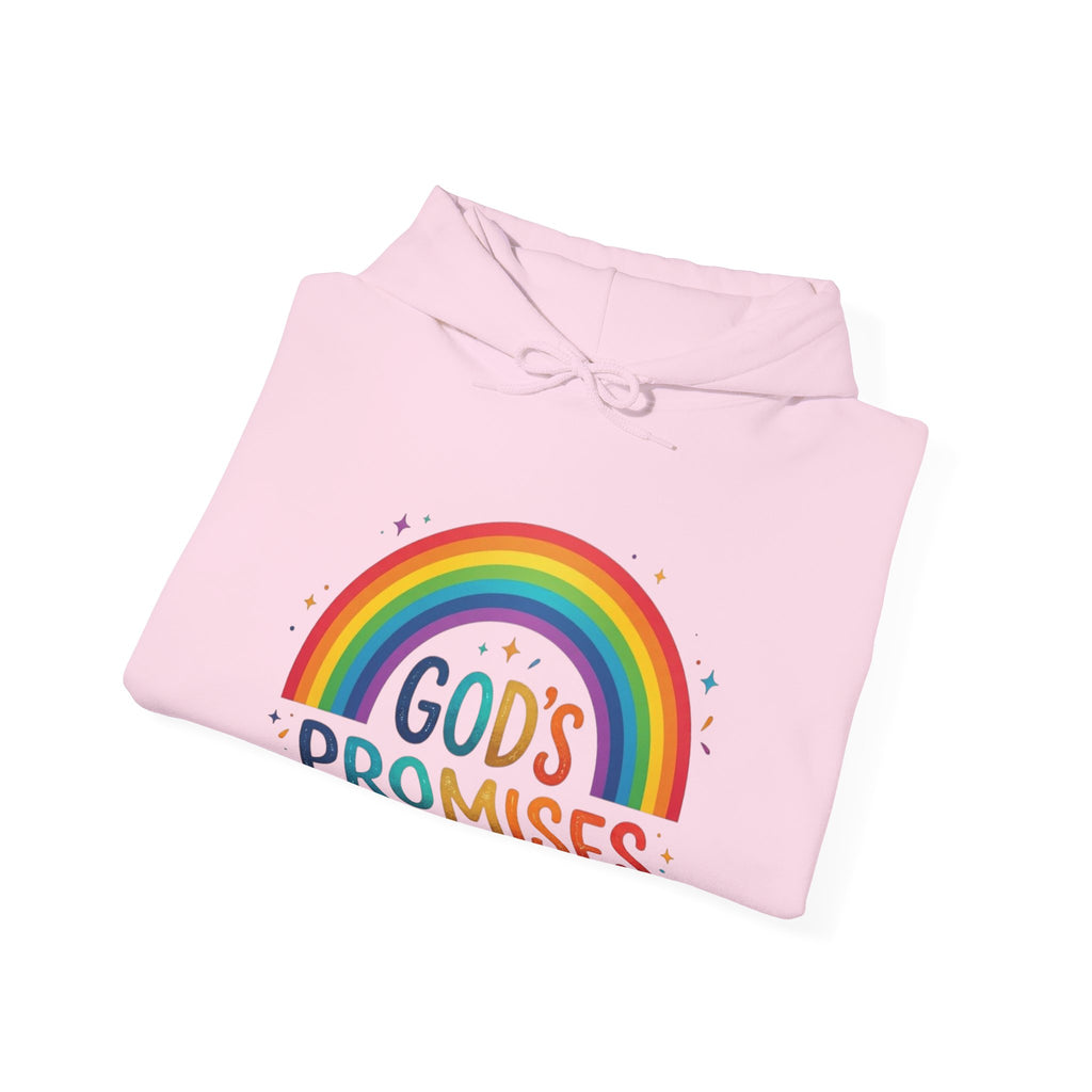 Religious Hoodie — "God's Promises" Rainbow Faith Pullover