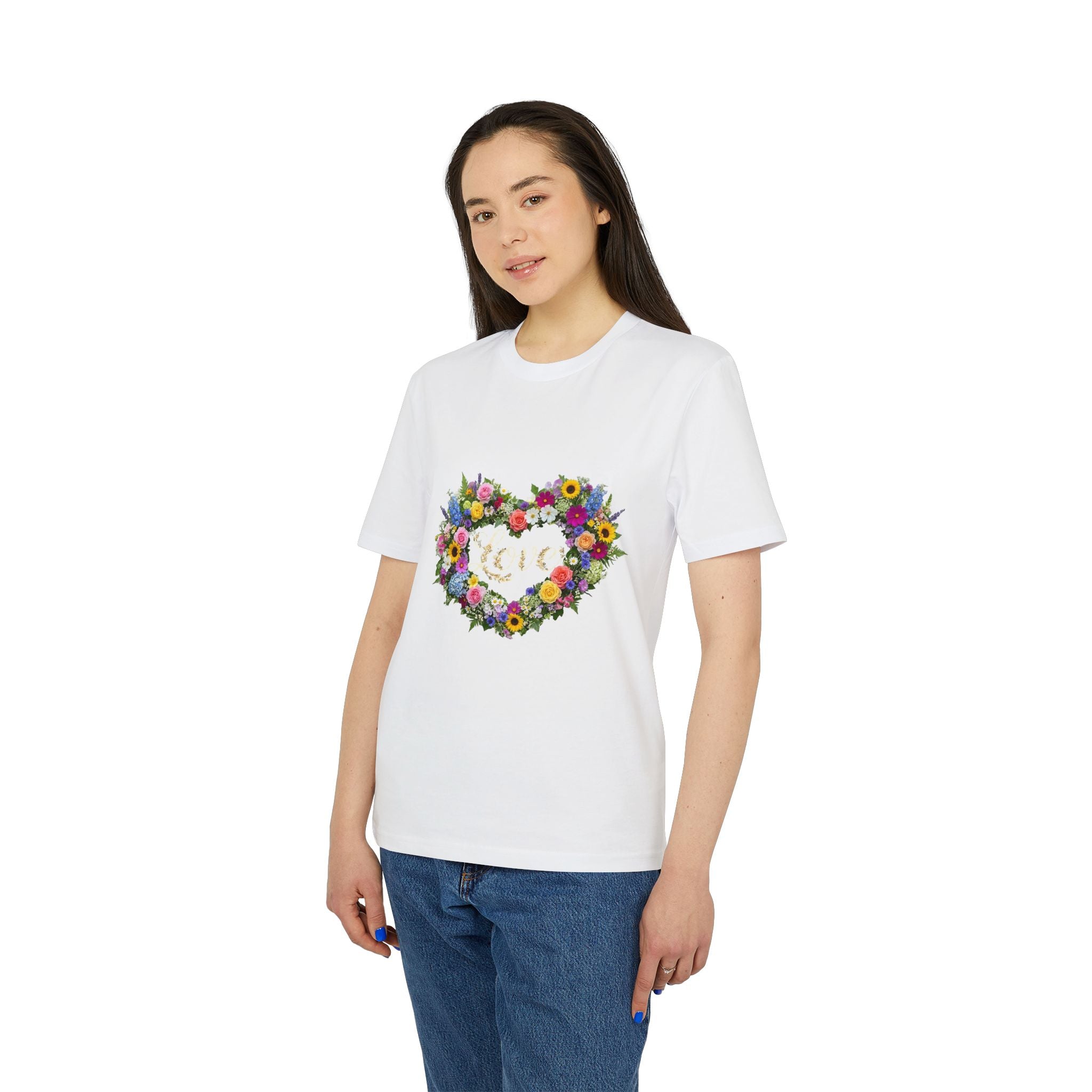 Floral Heart Love T-shirt | Flower Bouquet Heart Tee