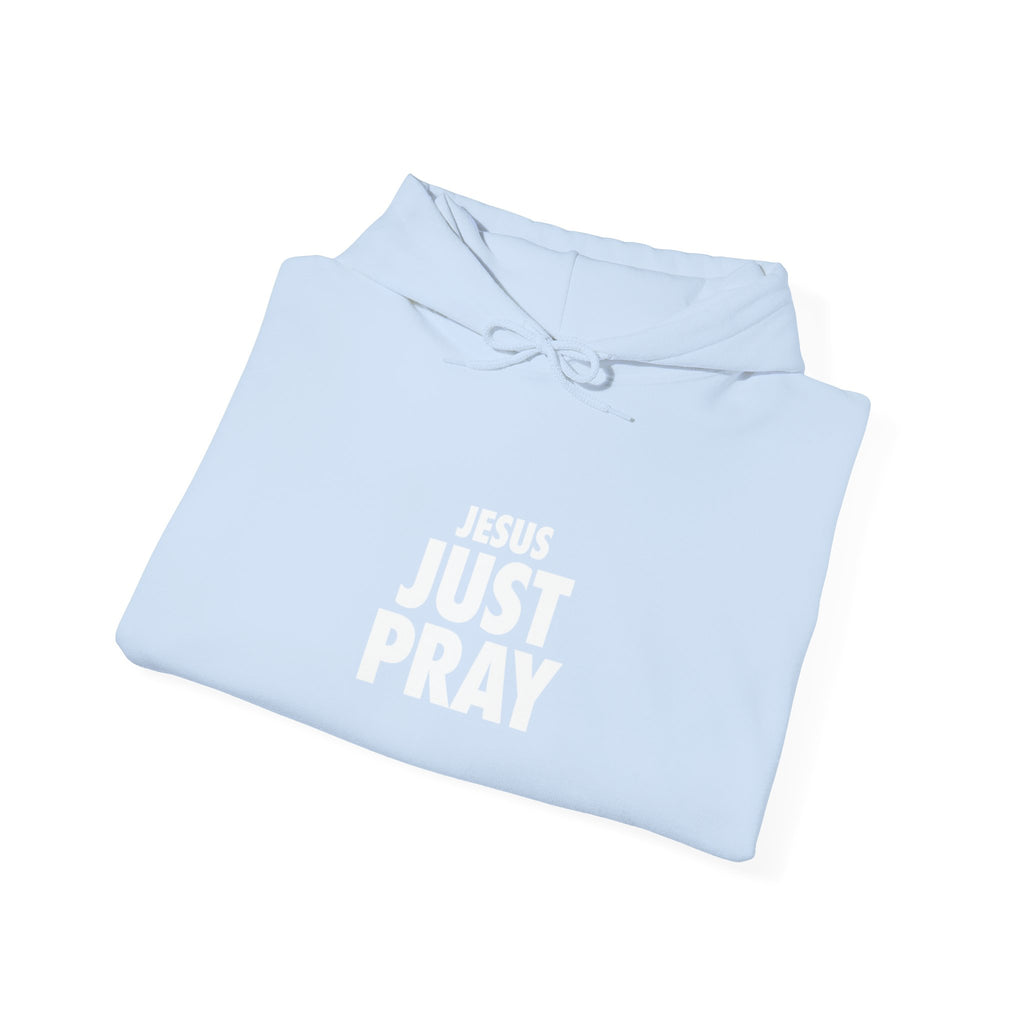 Just Pray Hoodie - Minimal Faith Graphic Hooded Sweatshirt