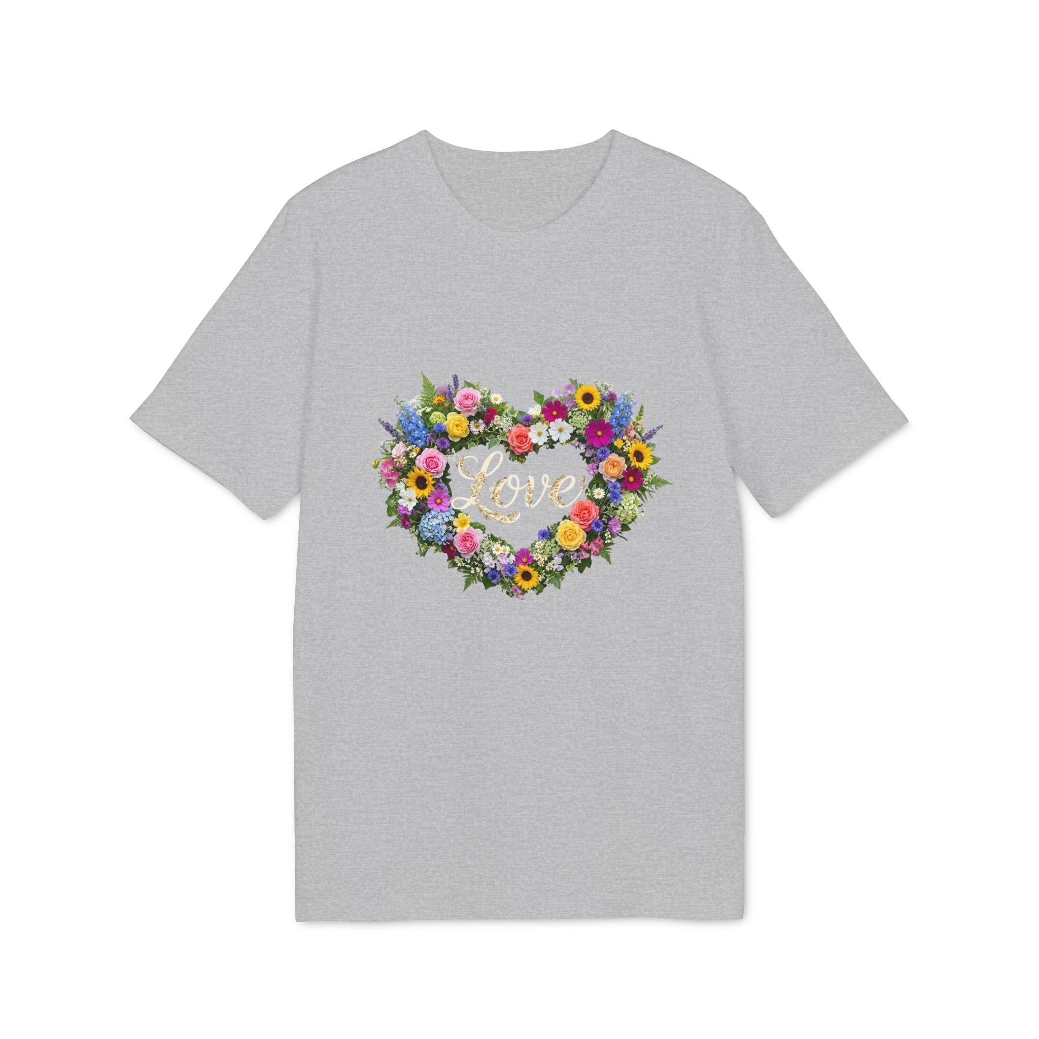 Floral Heart Love T-shirt | Flower Bouquet Heart Tee