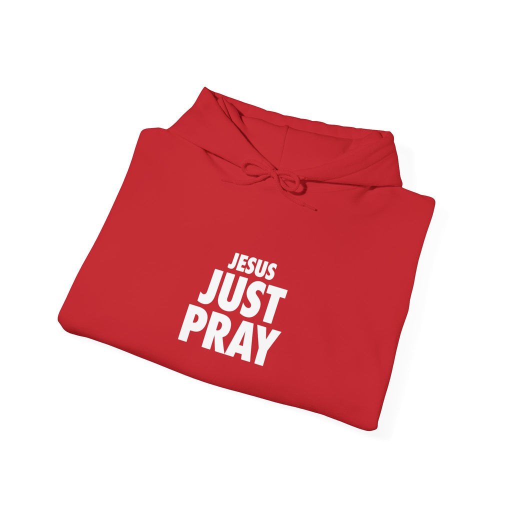 Just Pray Hoodie - Minimal Faith Graphic Hooded Sweatshirt