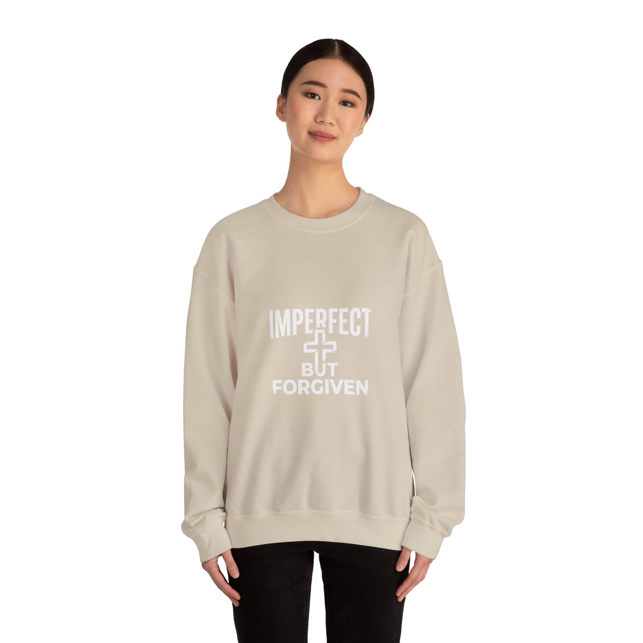 Imperfect But Forgiven sweatshirt | Christian faith cross crewneck