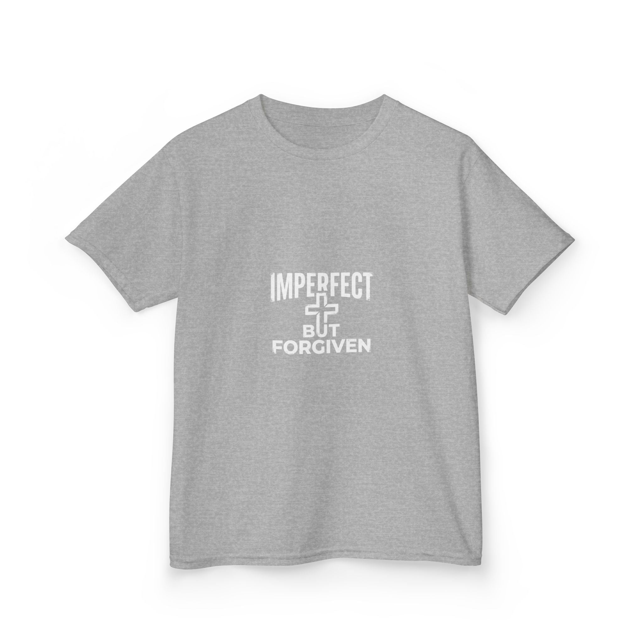 Imperfect But Forgiven Kids Tee | Christian Cross Typography