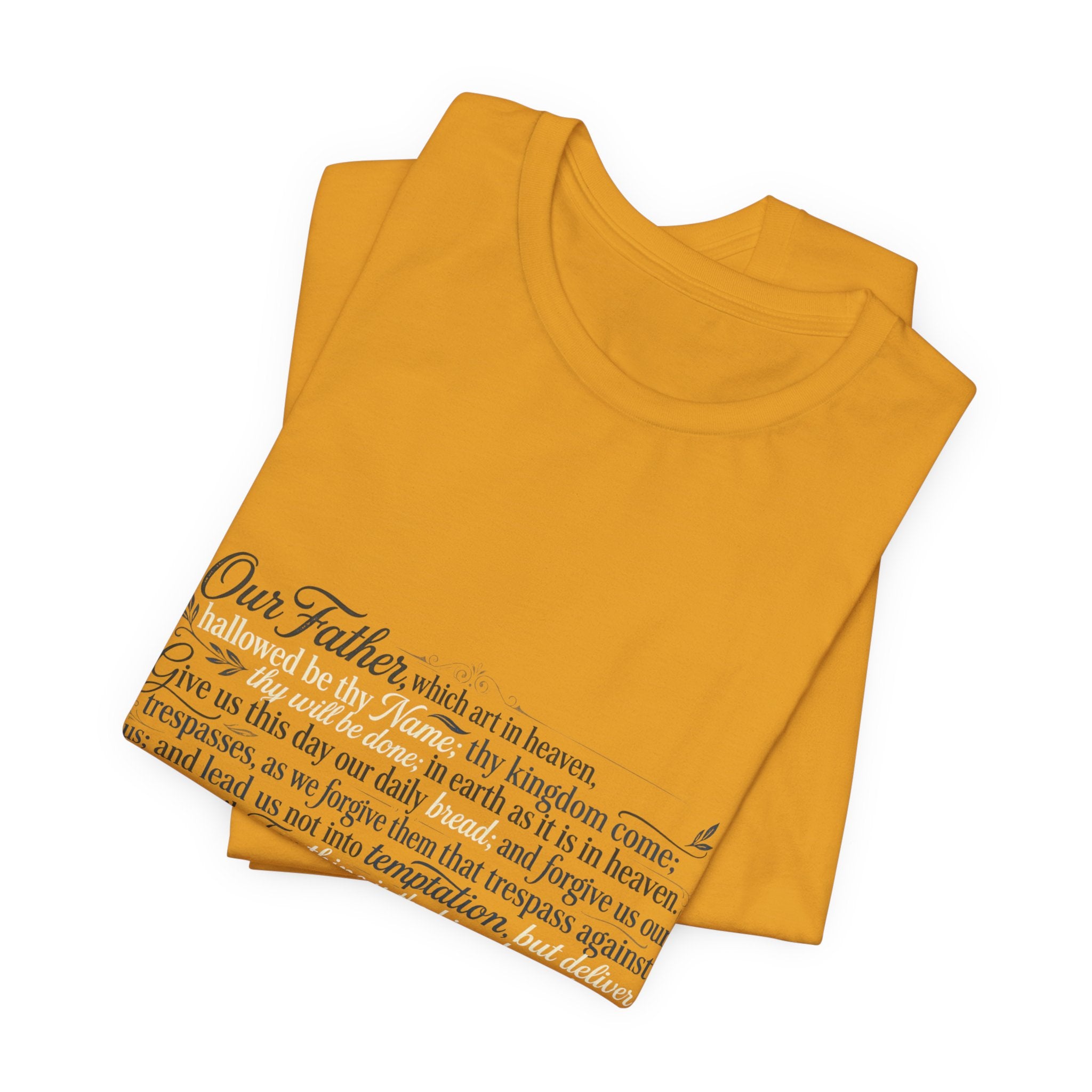 Our Father Prayer T-Shirt — Vintage Script Lord's Prayer Tee