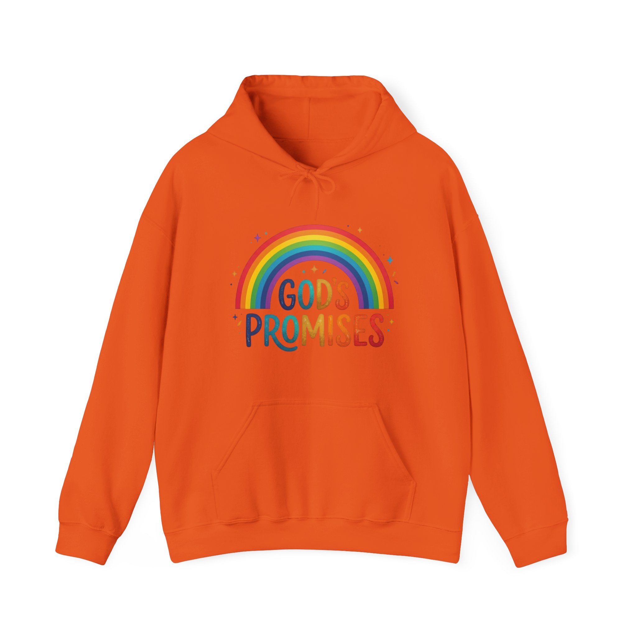 Religious Hoodie — "God's Promises" Rainbow Faith Pullover