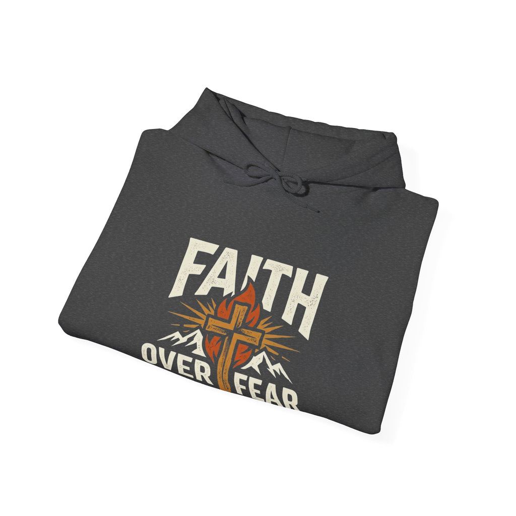 Faith Over Fear Hoodie — Christian Cross Inspirational Pullover