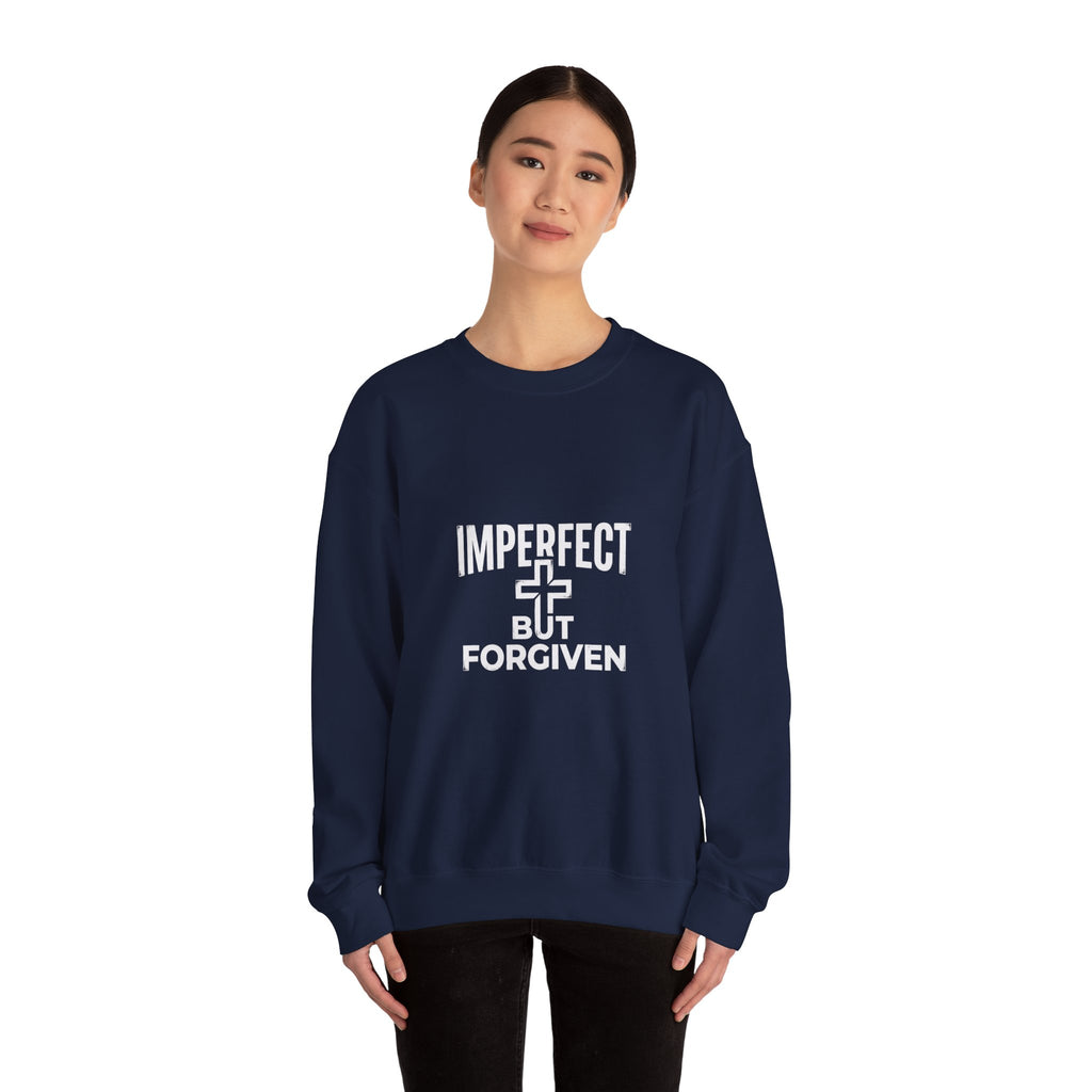 Imperfect But Forgiven sweatshirt | Christian faith cross crewneck