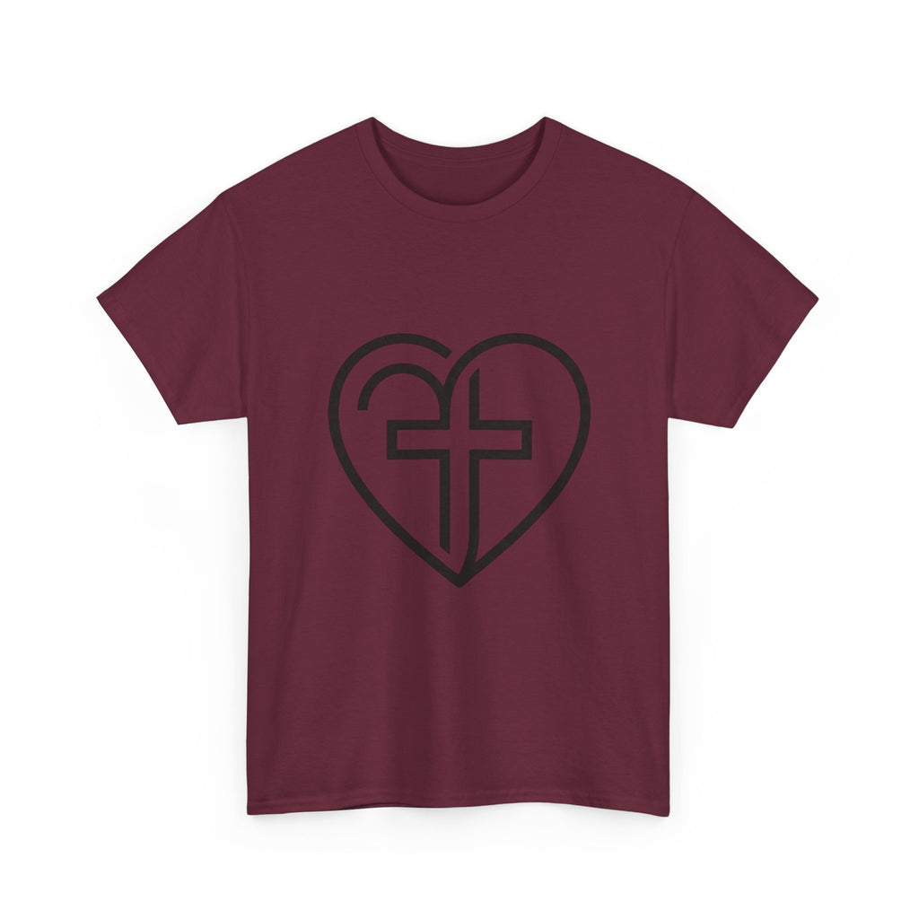 Christian Heart Tee — Cross Inside Heart Faith T‑Shirt