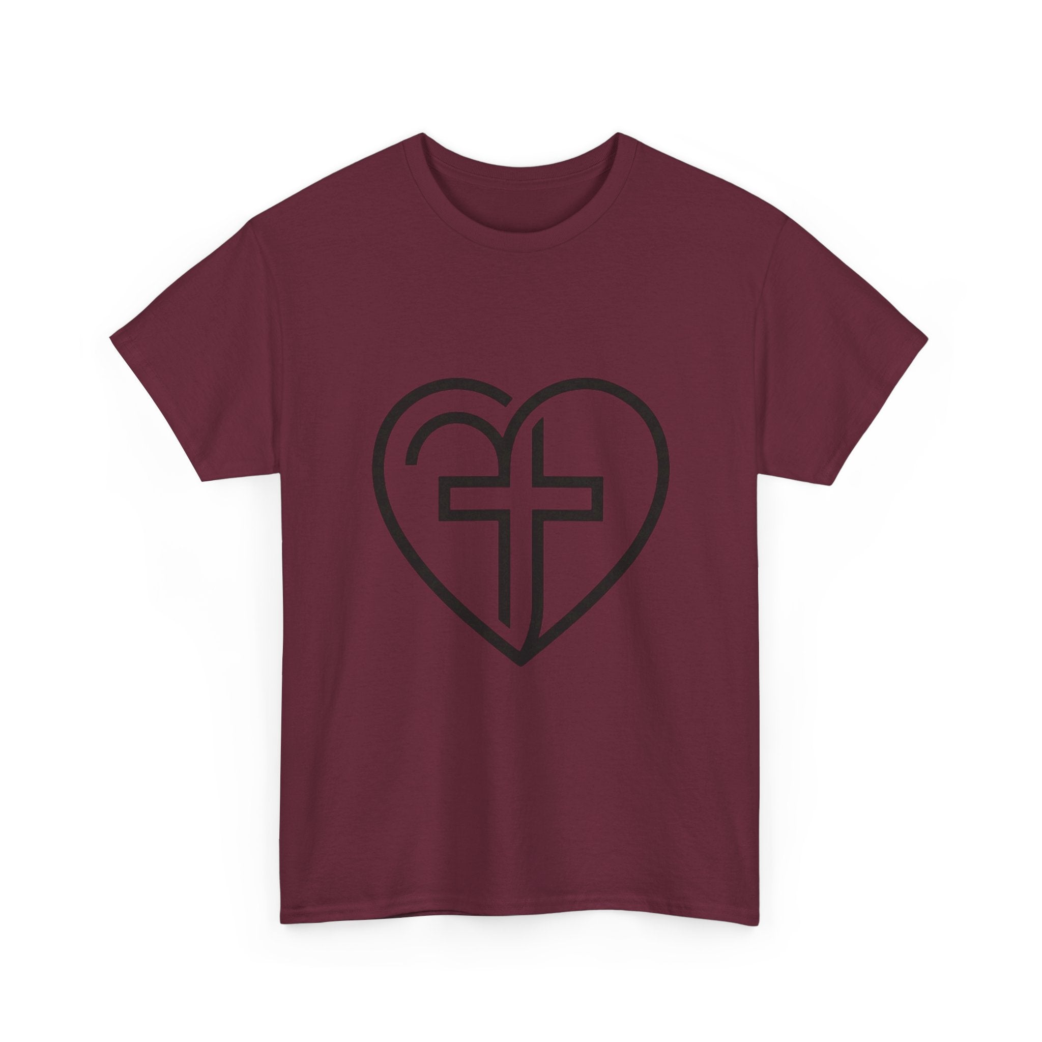 Christian Heart Tee — Cross Inside Heart Faith T‑Shirt