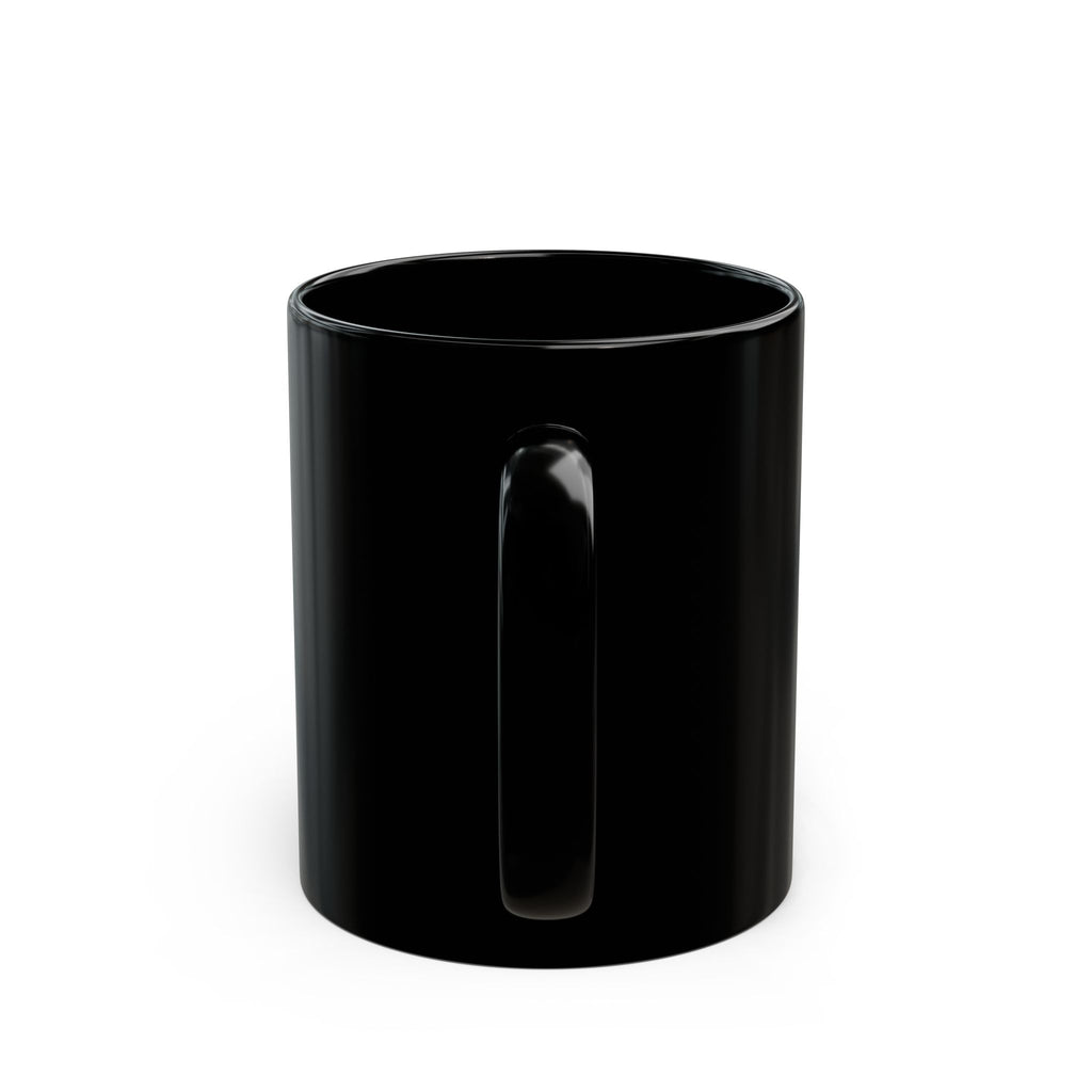 Imperfect But Forgiven mug | Black ceramic coffee mug with cross design