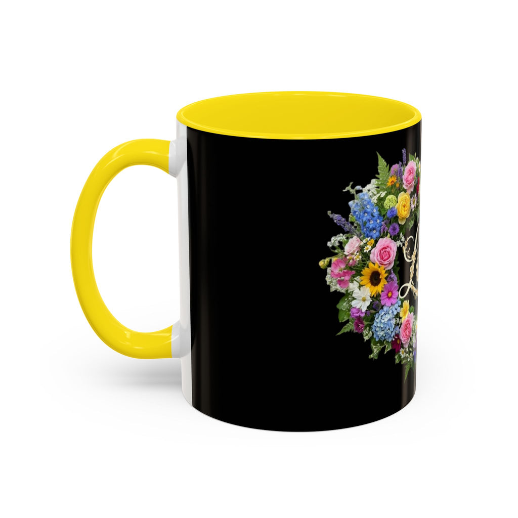 Floral Heart Love Accent Mug | Coffee Cup
