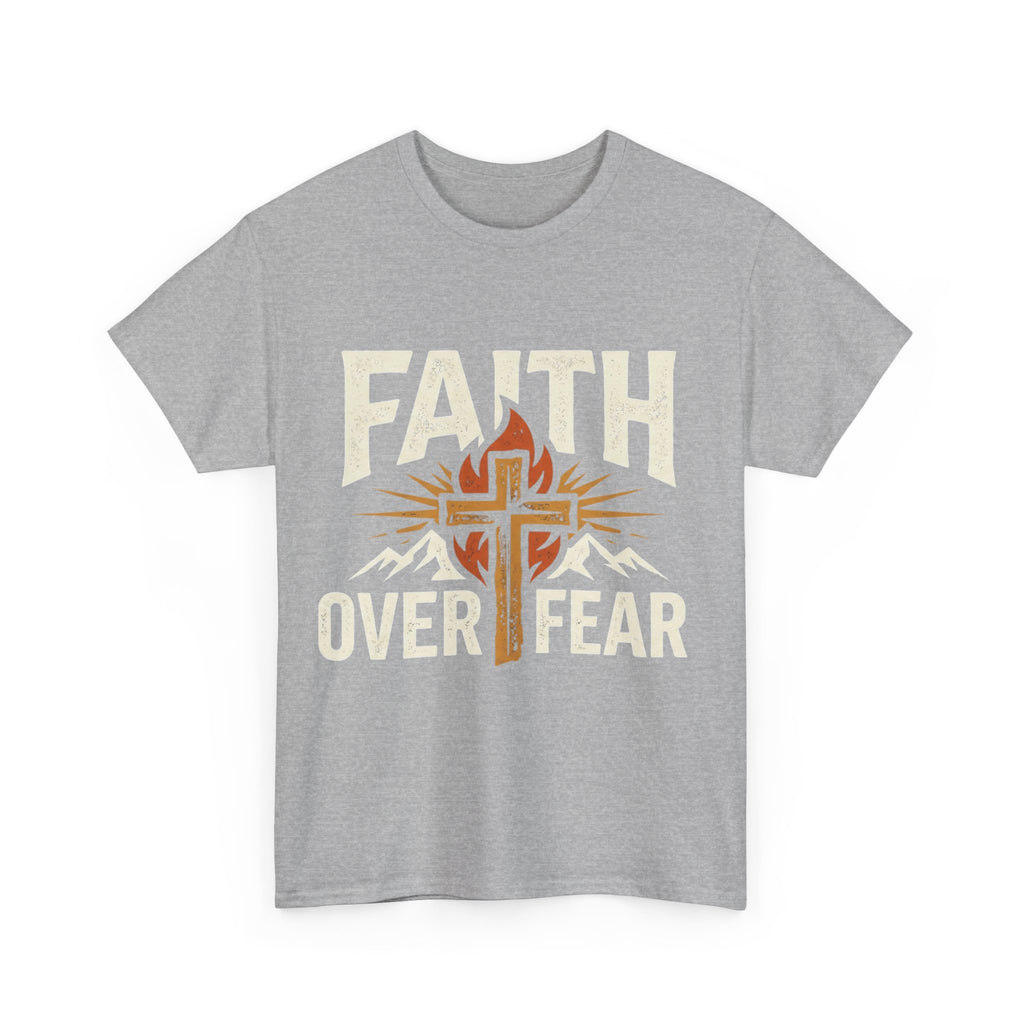 Faith Over Fear T-Shirt — Christian Cross Mountain Inspirational Tee