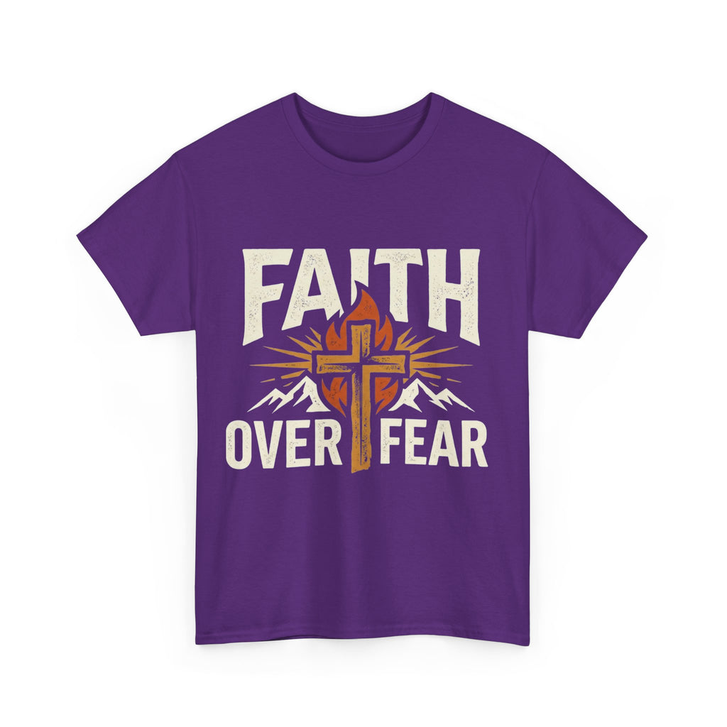 Faith Over Fear T-Shirt — Christian Cross Mountain Inspirational Tee