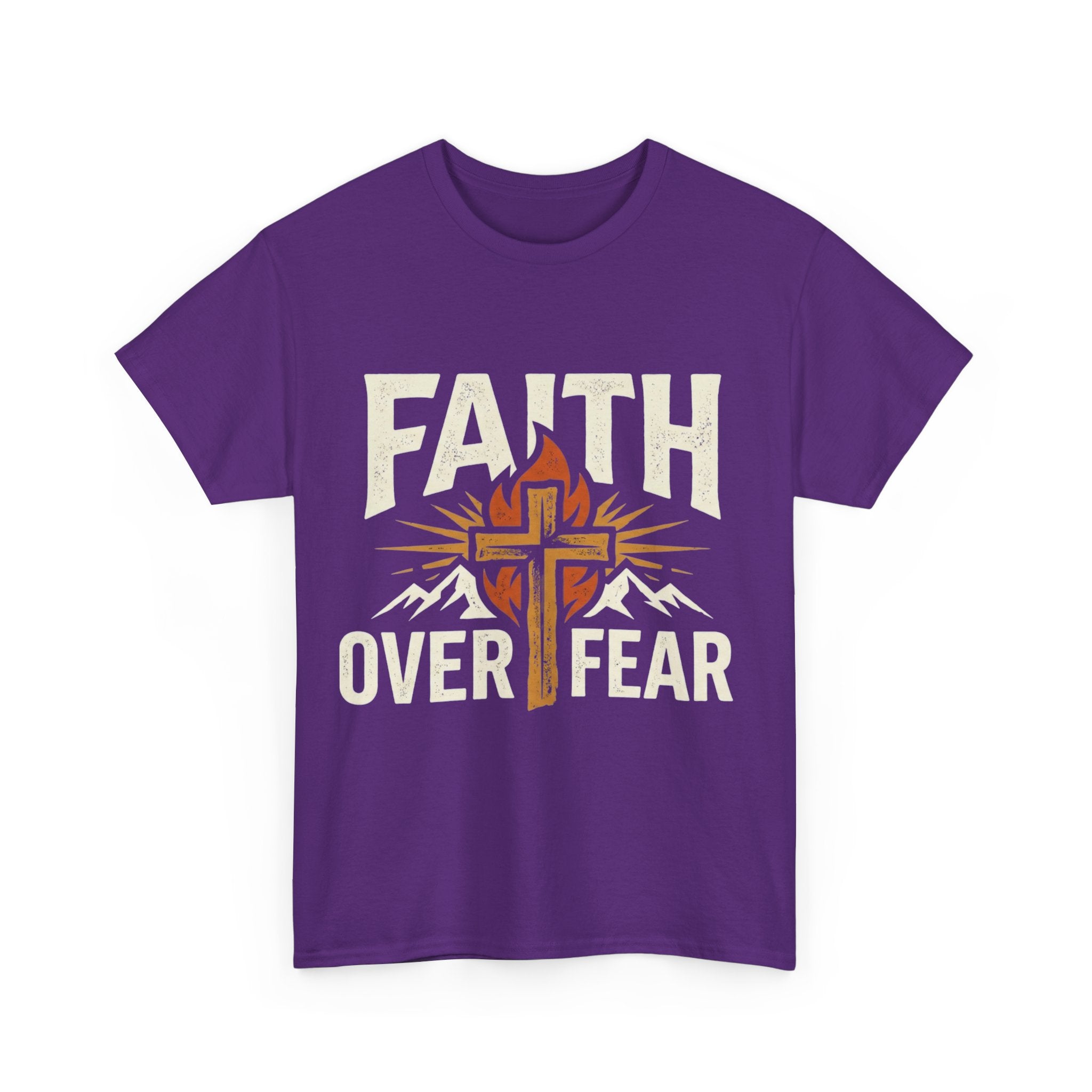 Faith Over Fear T-Shirt — Christian Cross Mountain Inspirational Tee