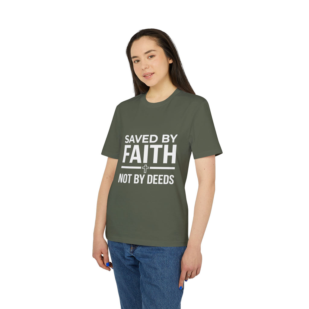 Saved By Faith T-Shirt – Christian Faith Graphic Tee ("Saved by Faith Not by Deeds")