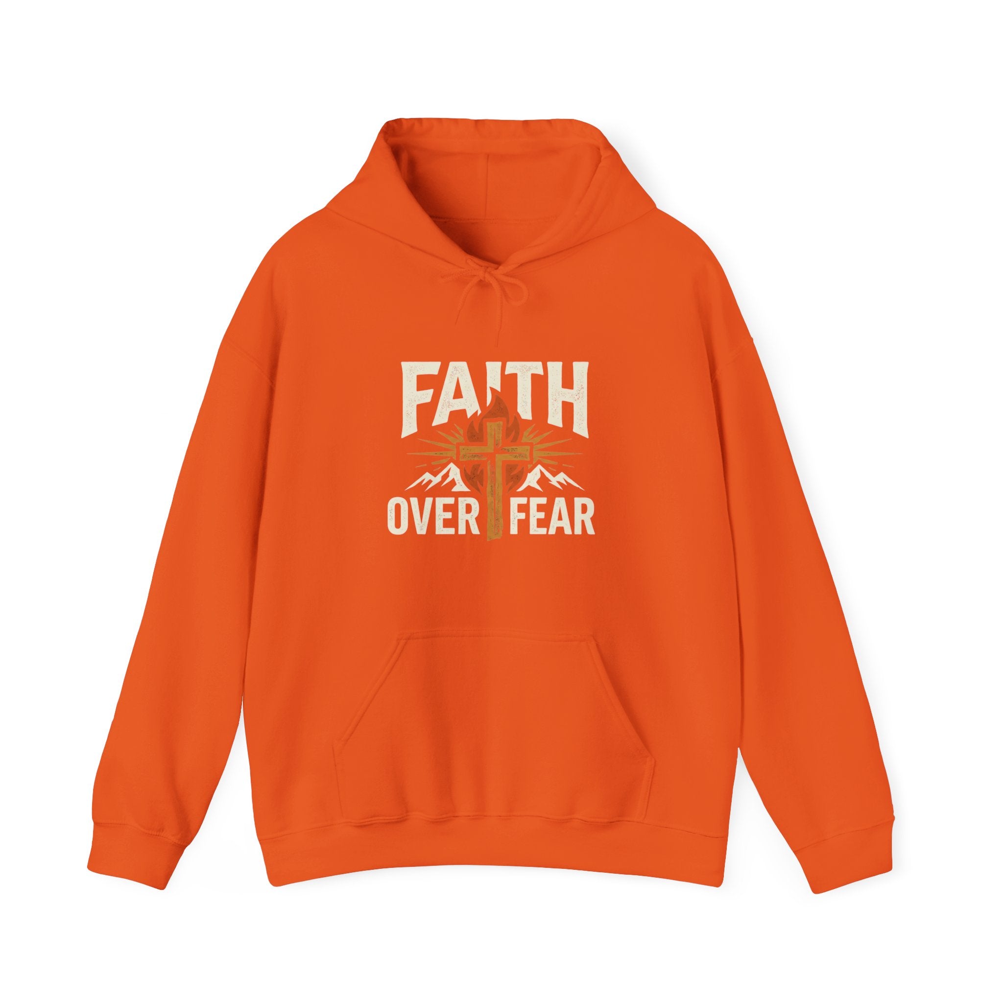 Faith Over Fear Hoodie — Christian Cross Inspirational Pullover