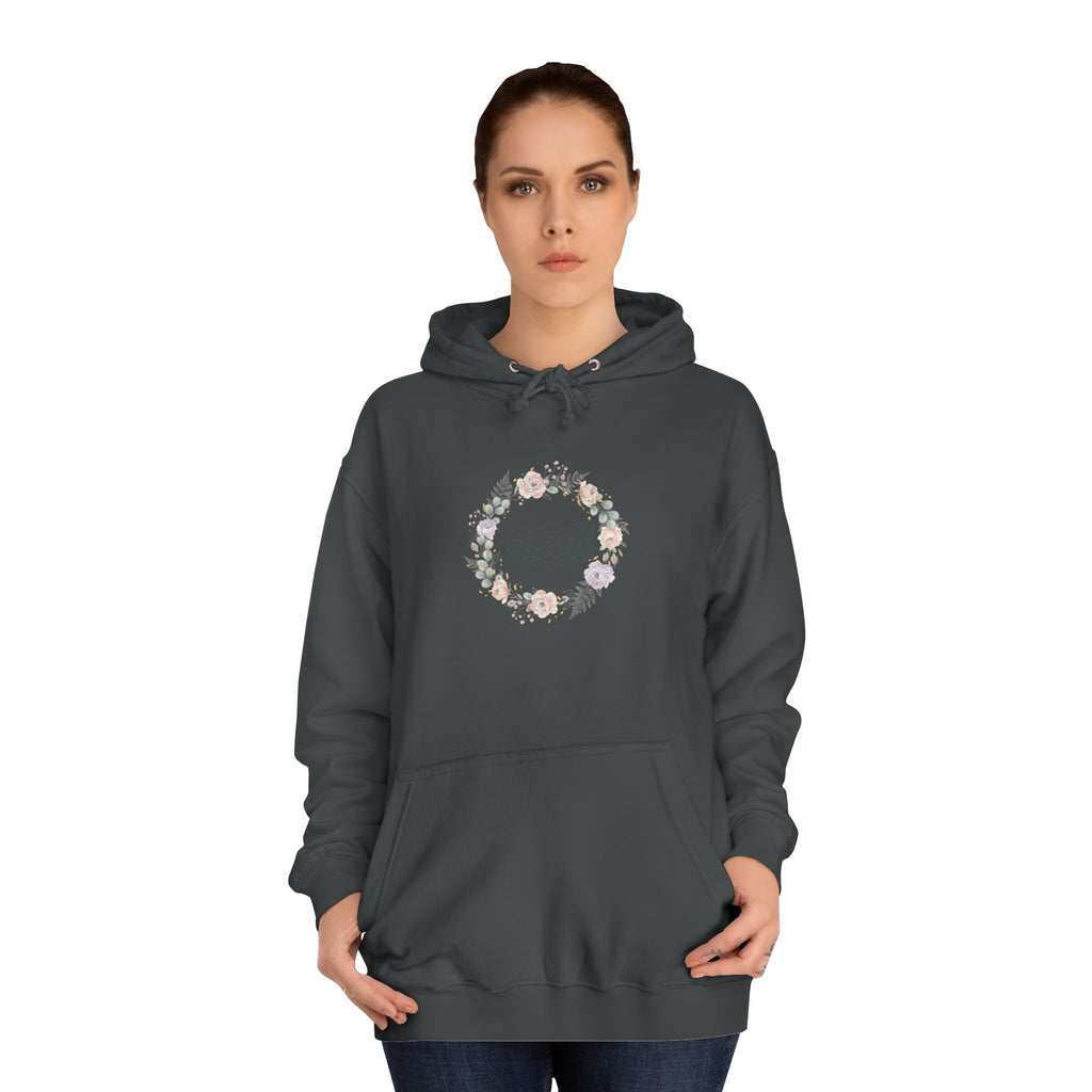 Blessed Floral Wreath Hoodie | Pastel Flowers, Script Typography