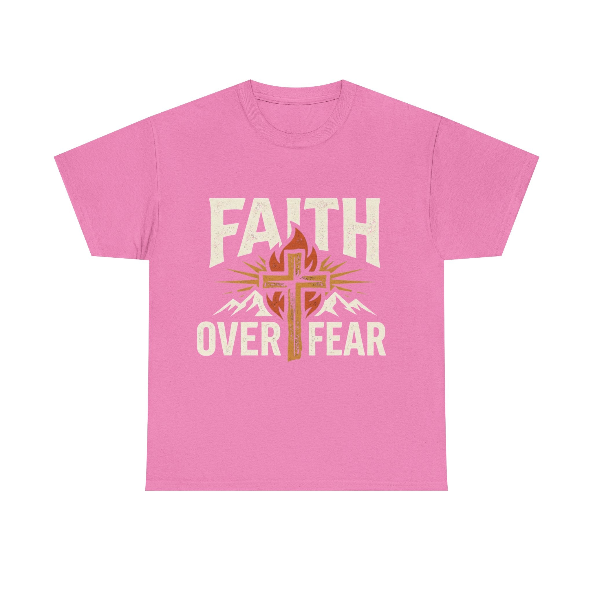 Faith Over Fear T-Shirt — Christian Cross Mountain Inspirational Tee