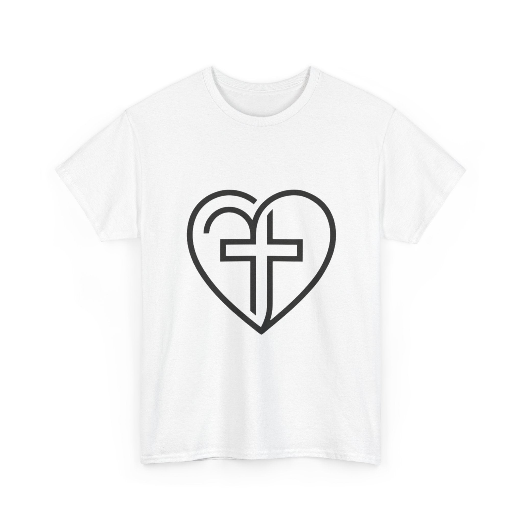 Christian Heart Tee — Cross Inside Heart Faith T‑Shirt
