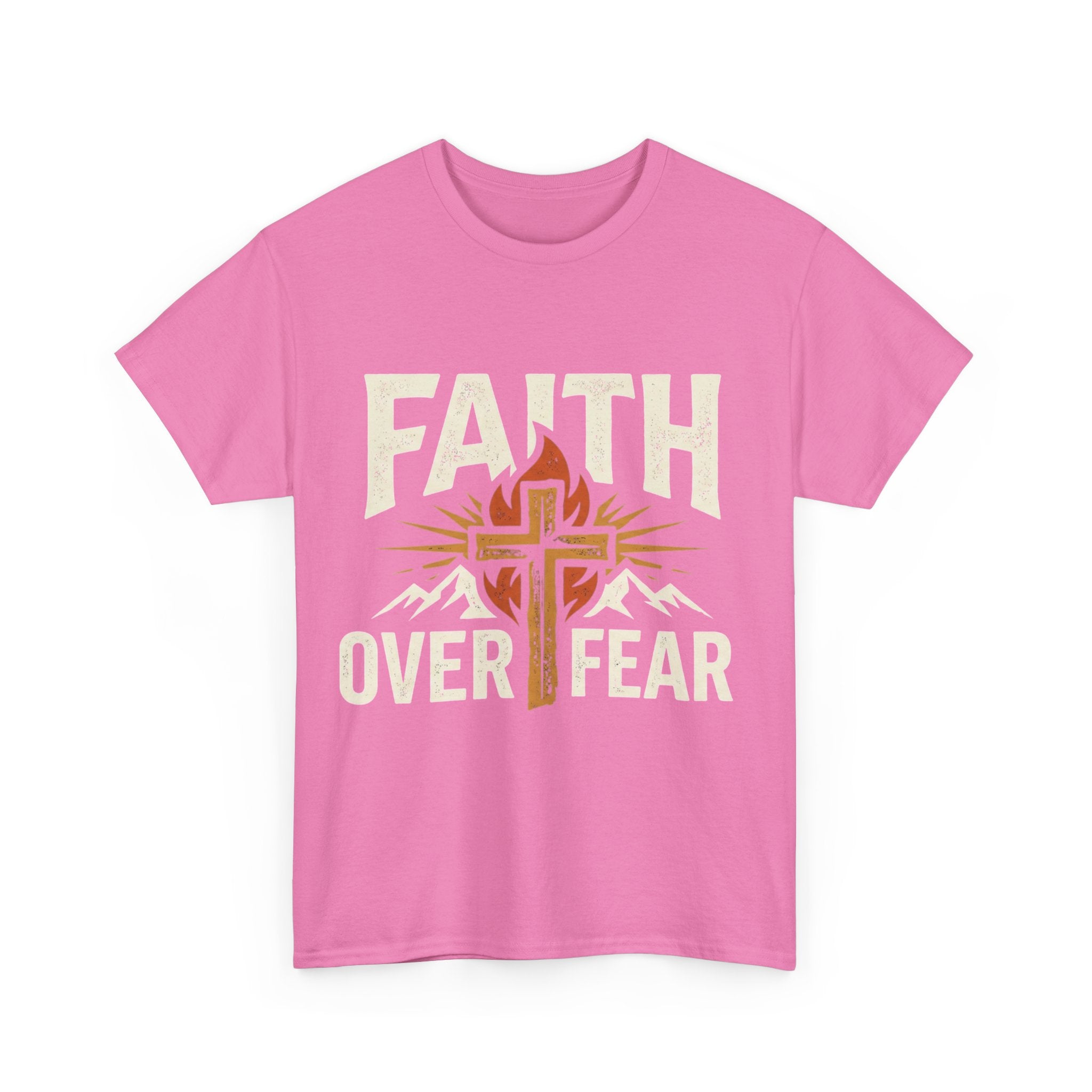 Faith Over Fear T-Shirt — Christian Cross Mountain Inspirational Tee