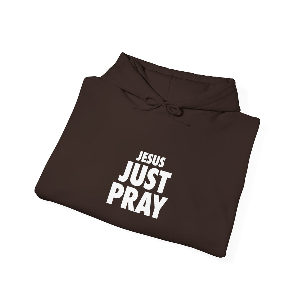 Just Pray Hoodie - Minimal Faith Graphic Hooded Sweatshirt