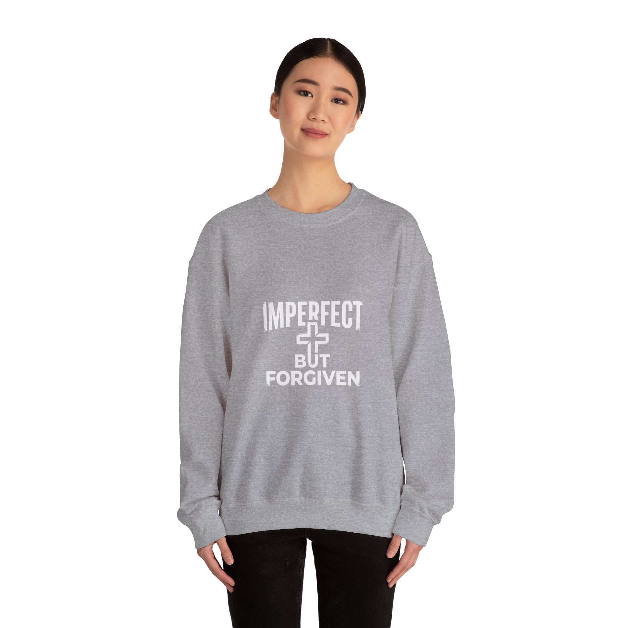 Imperfect But Forgiven sweatshirt | Christian faith cross crewneck