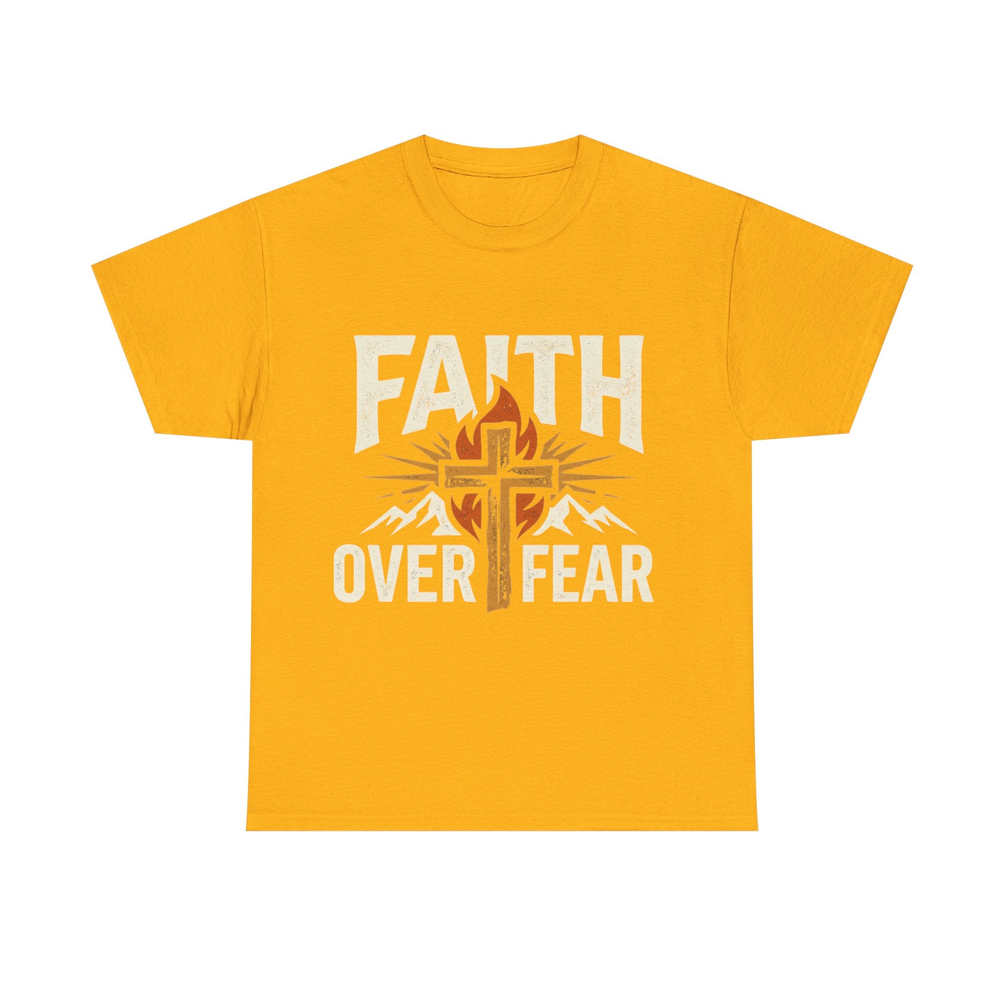 Faith Over Fear T-Shirt — Christian Cross Mountain Inspirational Tee