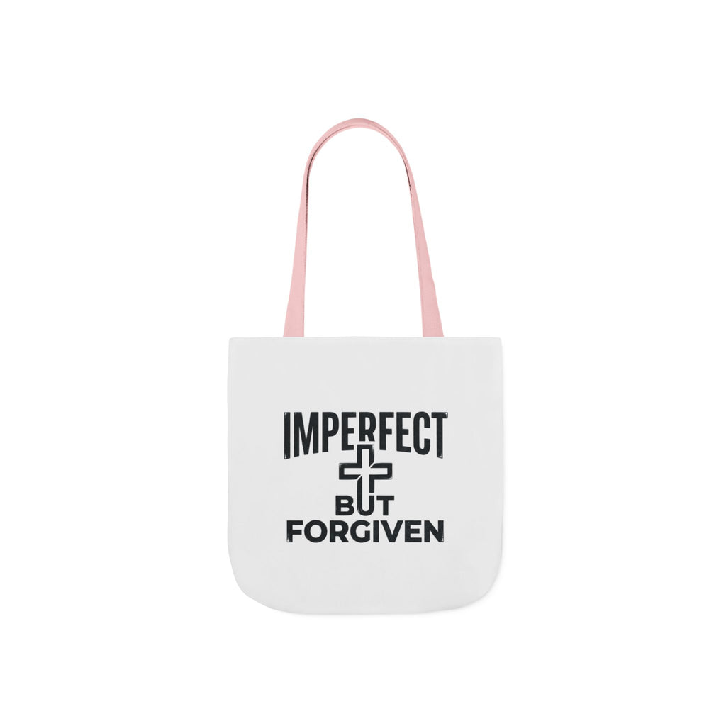 Imperfect But Forgiven Tote Bag | Canvas Christian Cross Scripture