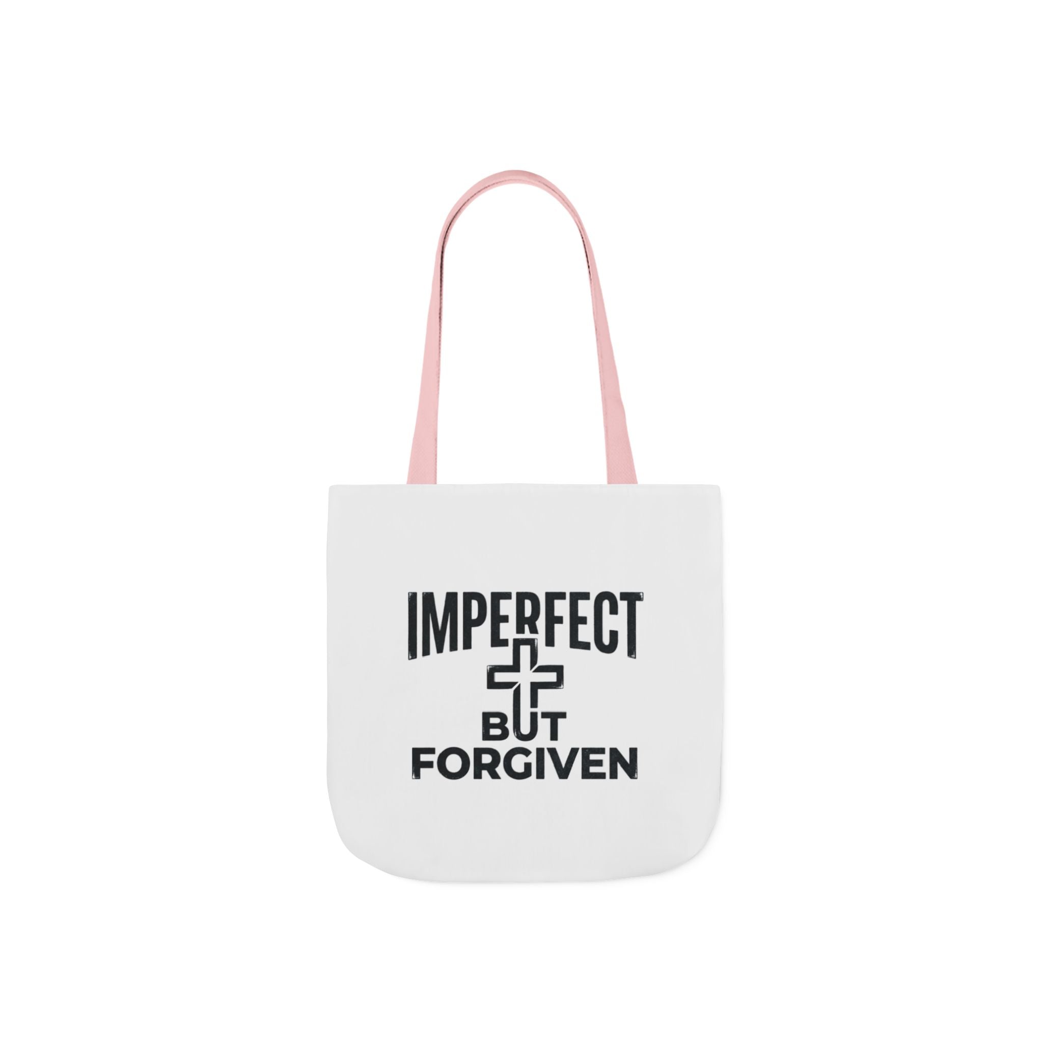 Imperfect But Forgiven Tote Bag | Canvas Christian Cross Scripture