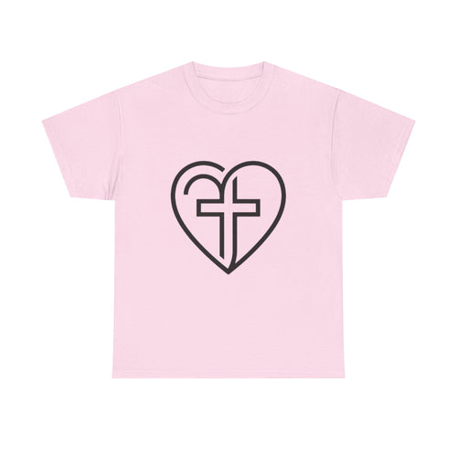 Christian Heart Tee — Cross Inside Heart Faith T‑Shirt