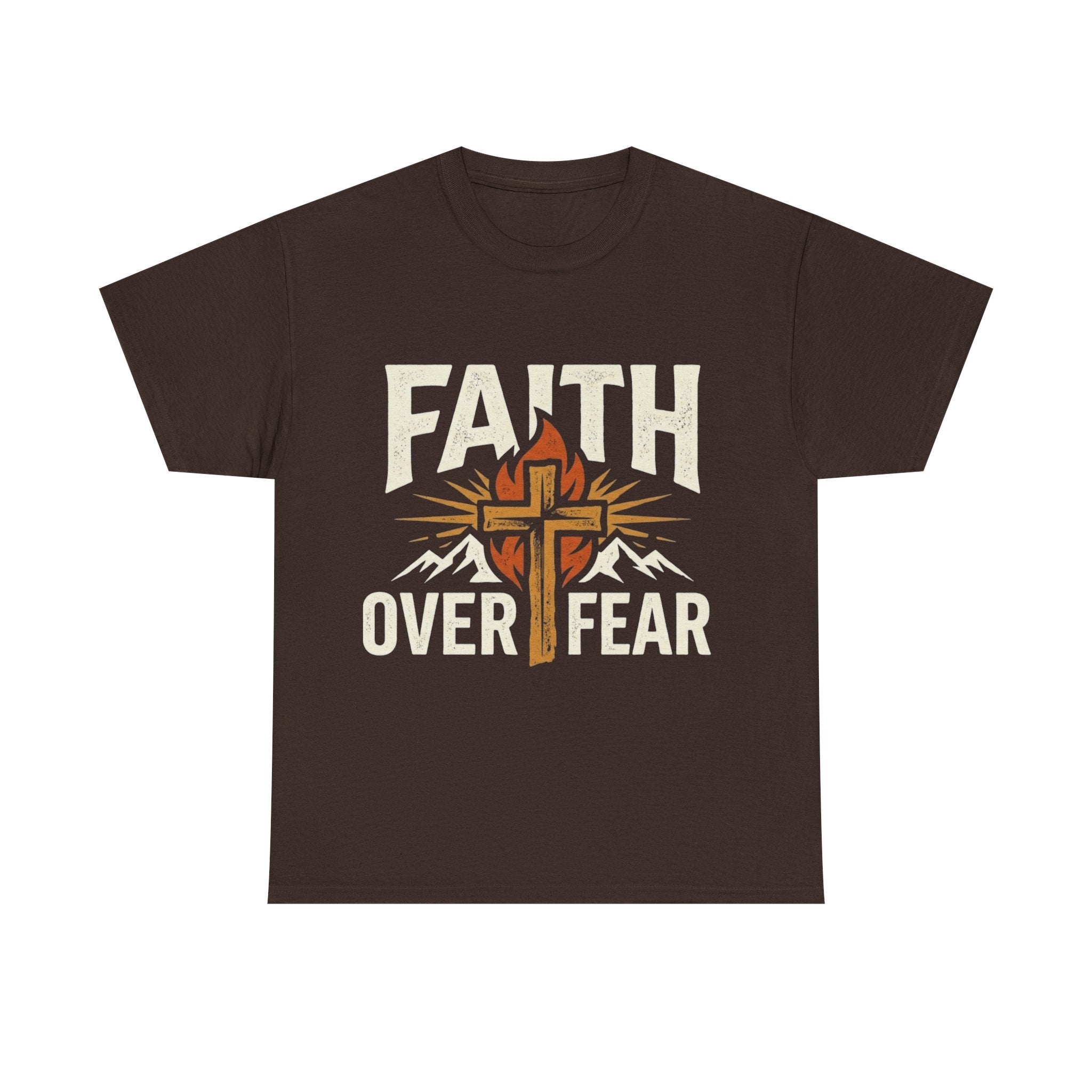 Faith Over Fear T-Shirt — Christian Cross Mountain Inspirational Tee