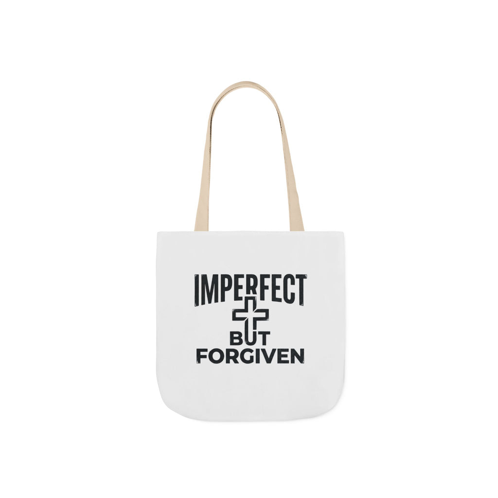 Imperfect But Forgiven Tote Bag | Canvas Christian Cross Scripture