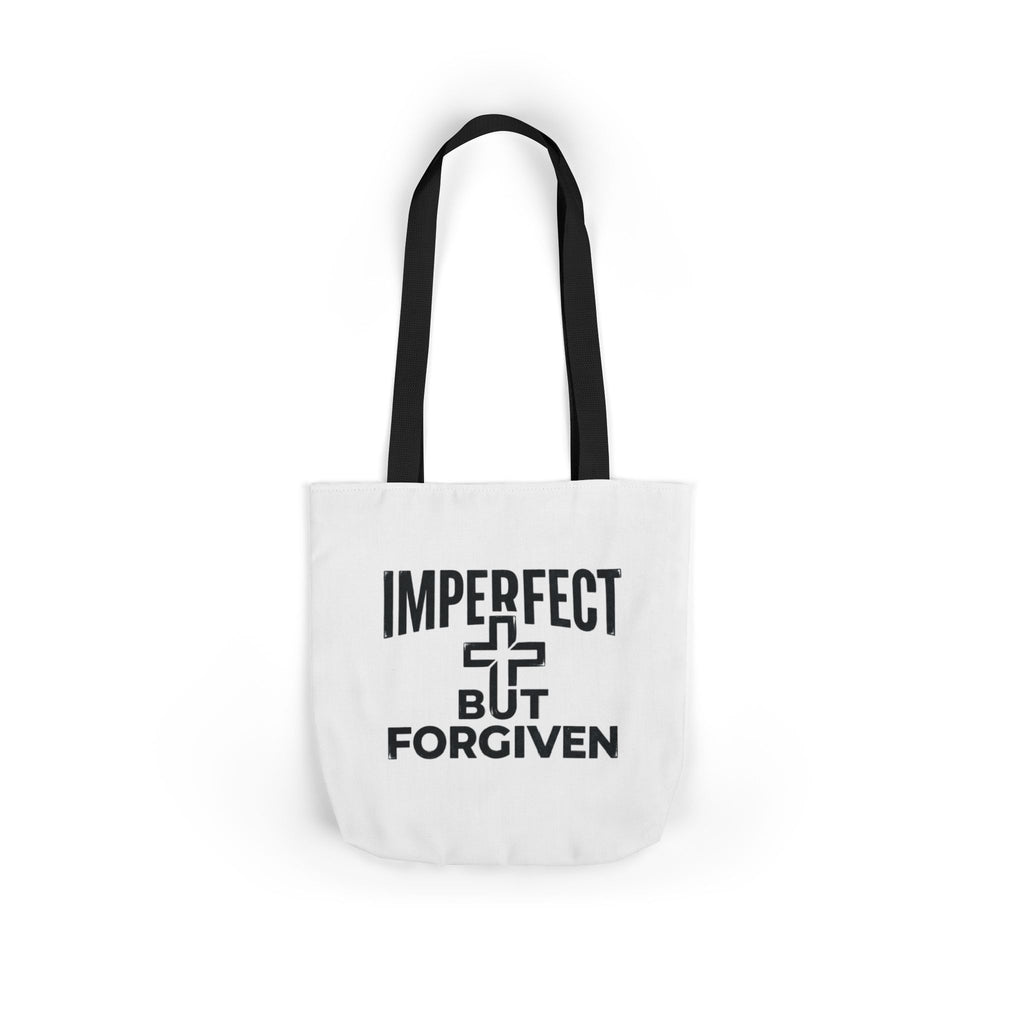 Imperfect But Forgiven Tote Bag | Canvas Christian Cross Scripture