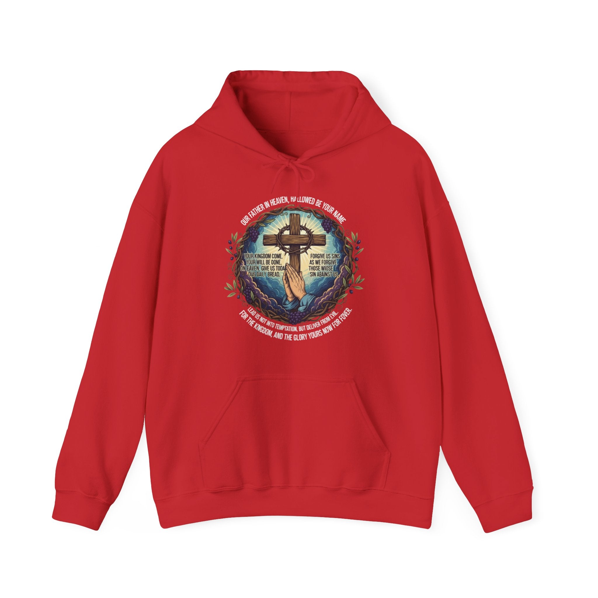 Christian Hoodie — Cross Design with Bible Verse (Faith-Inspired Pullover)