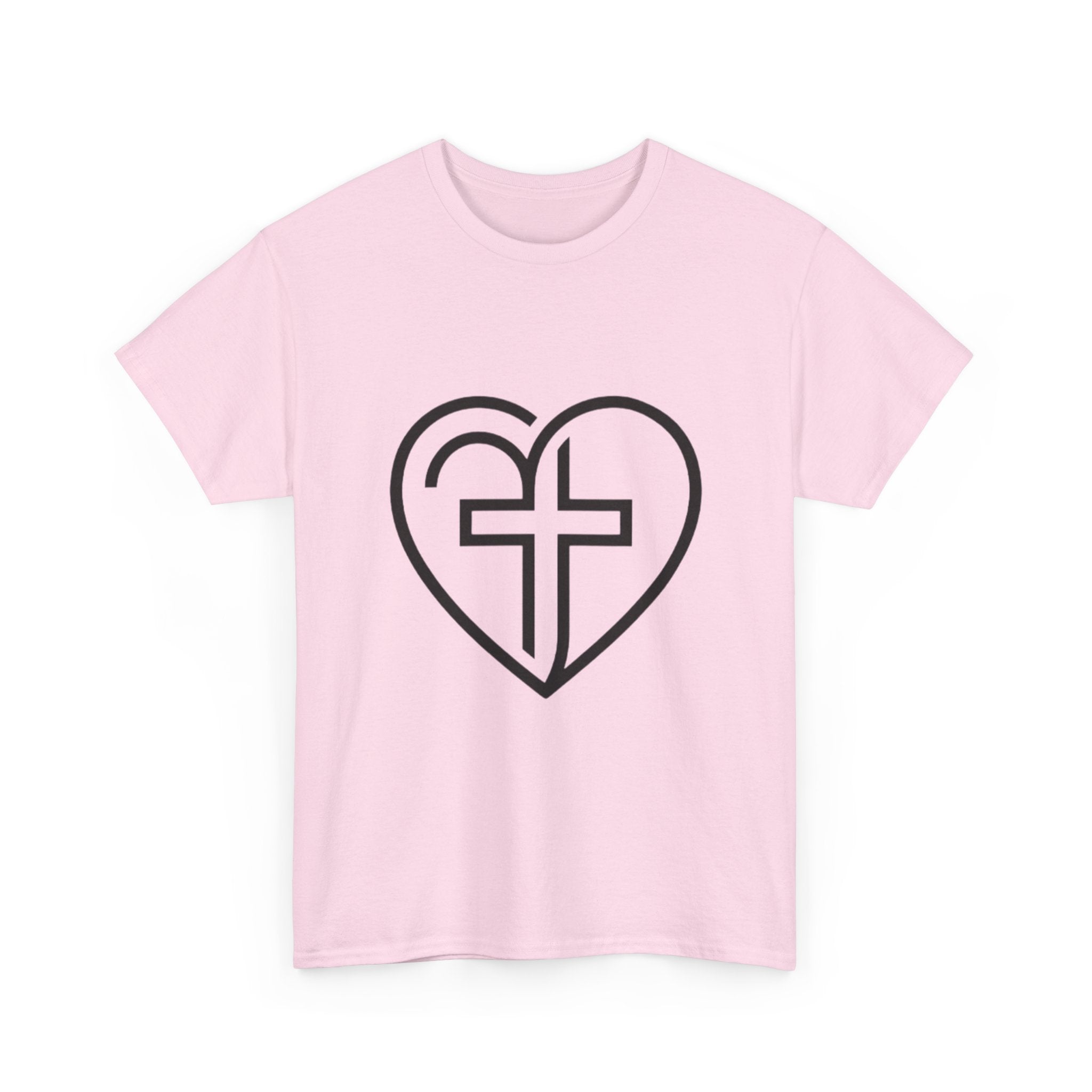 Christian Heart Tee — Cross Inside Heart Faith T‑Shirt