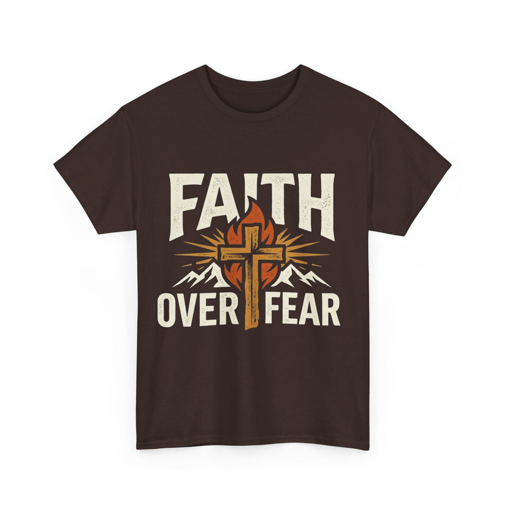 Faith Over Fear T-Shirt — Christian Cross Mountain Inspirational Tee