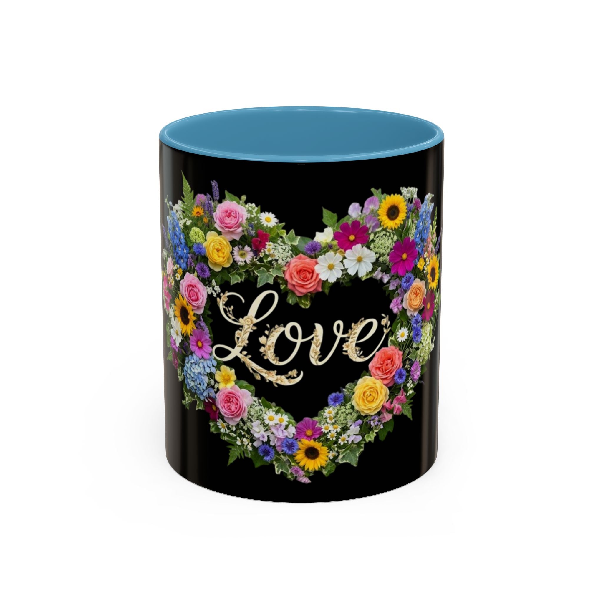 Floral Heart Love Accent Mug | Coffee Cup