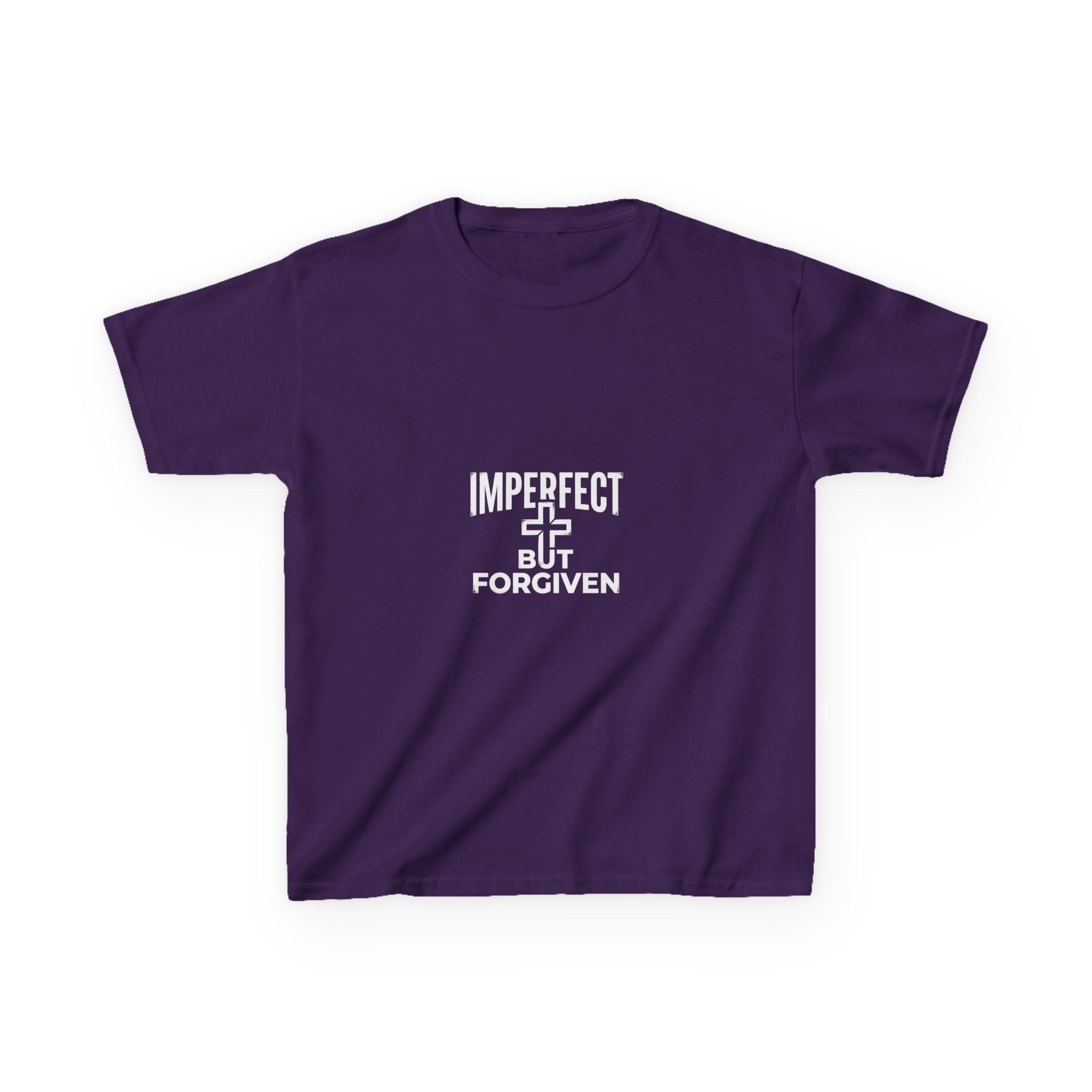 Imperfect But Forgiven Kids Tee | Christian Cross Typography