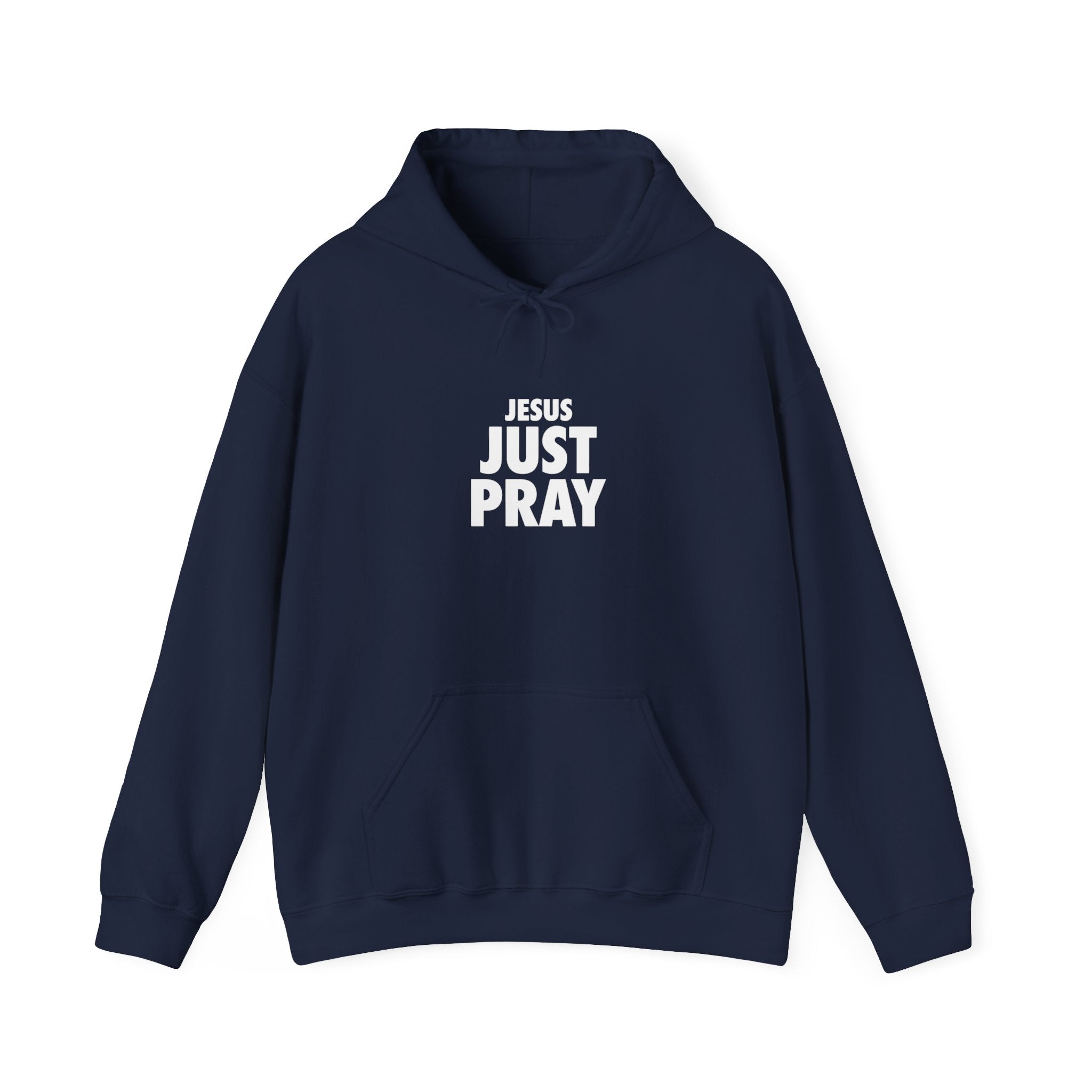 Just Pray Hoodie - Minimal Faith Graphic Hooded Sweatshirt