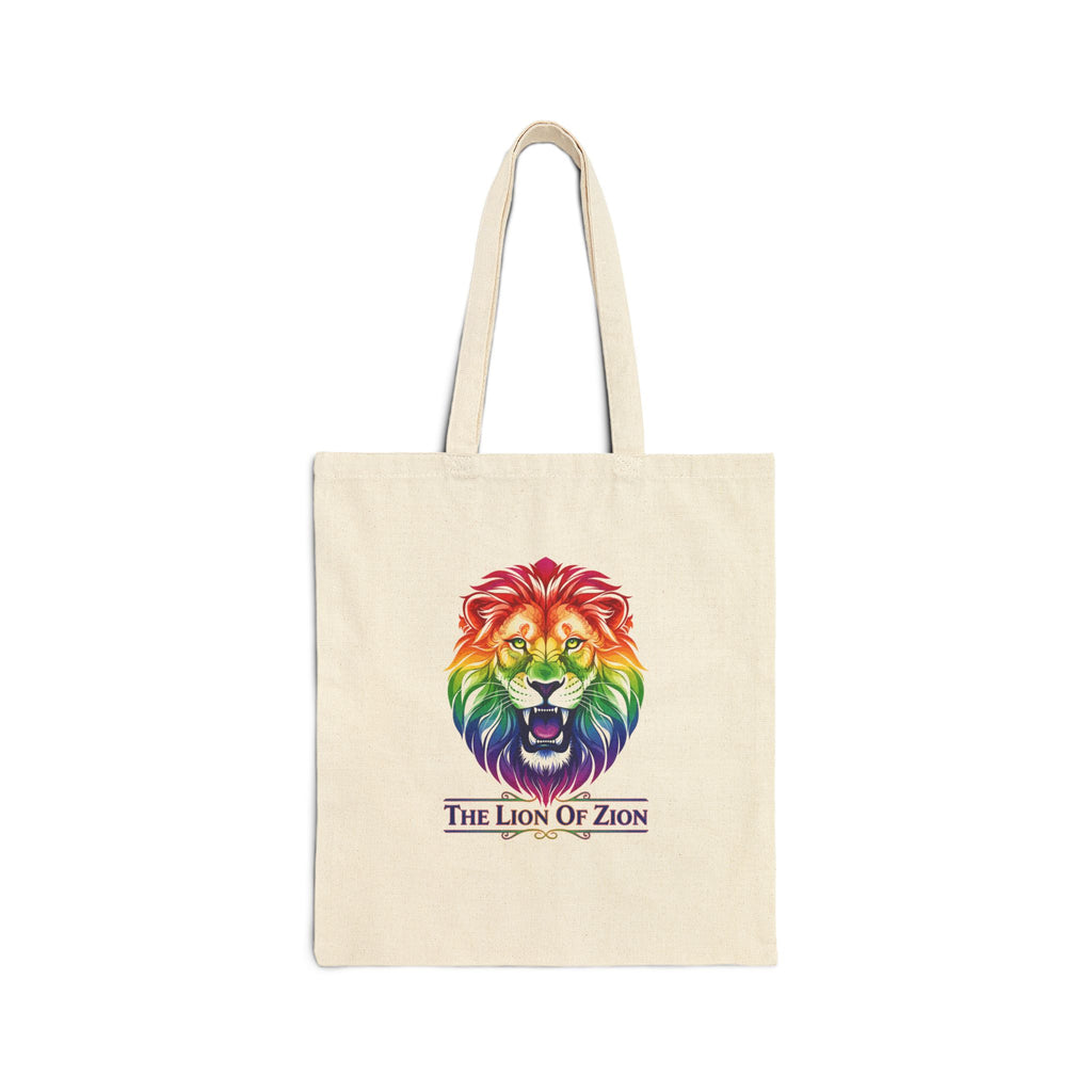 Rainbow Lion of Zion Tote Bag | Cotton Canvas Bag