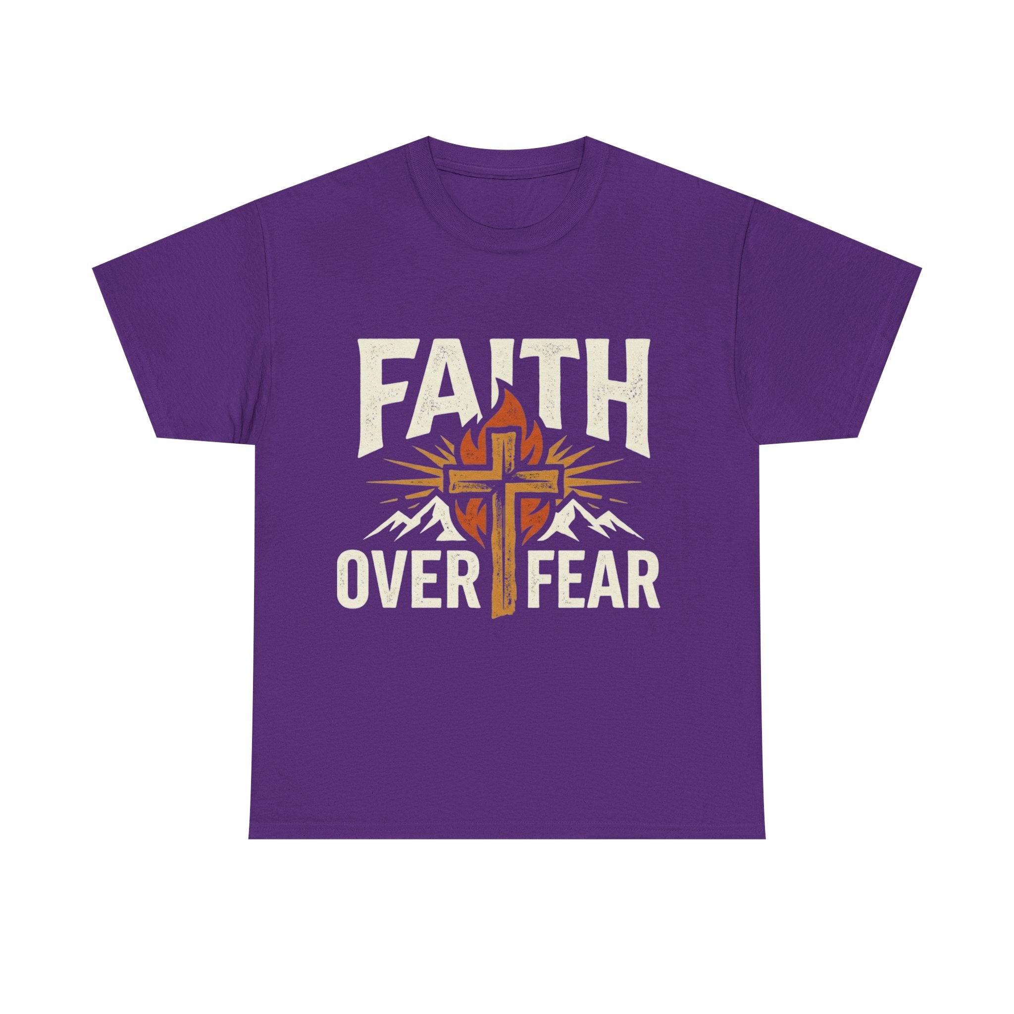 Faith Over Fear T-Shirt — Christian Cross Mountain Inspirational Tee
