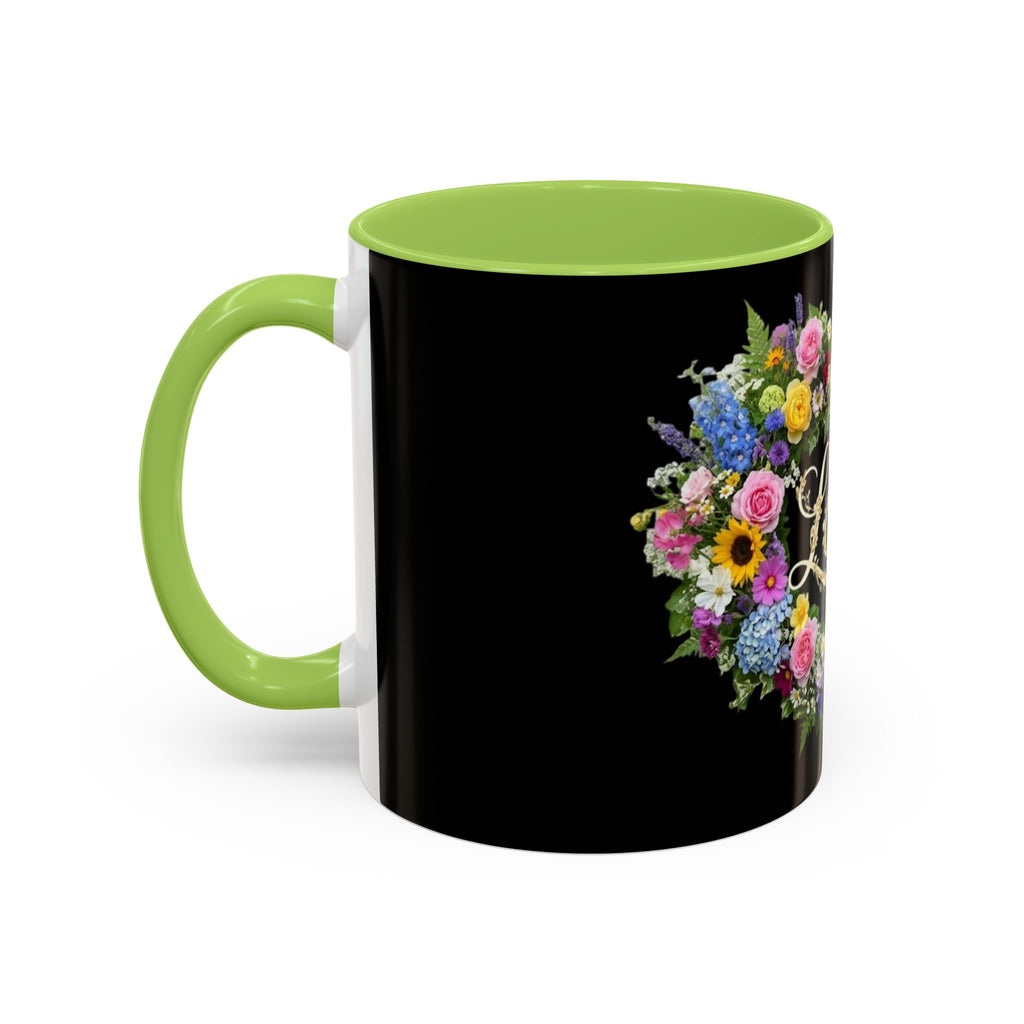 Floral Heart Love Accent Mug | Coffee Cup