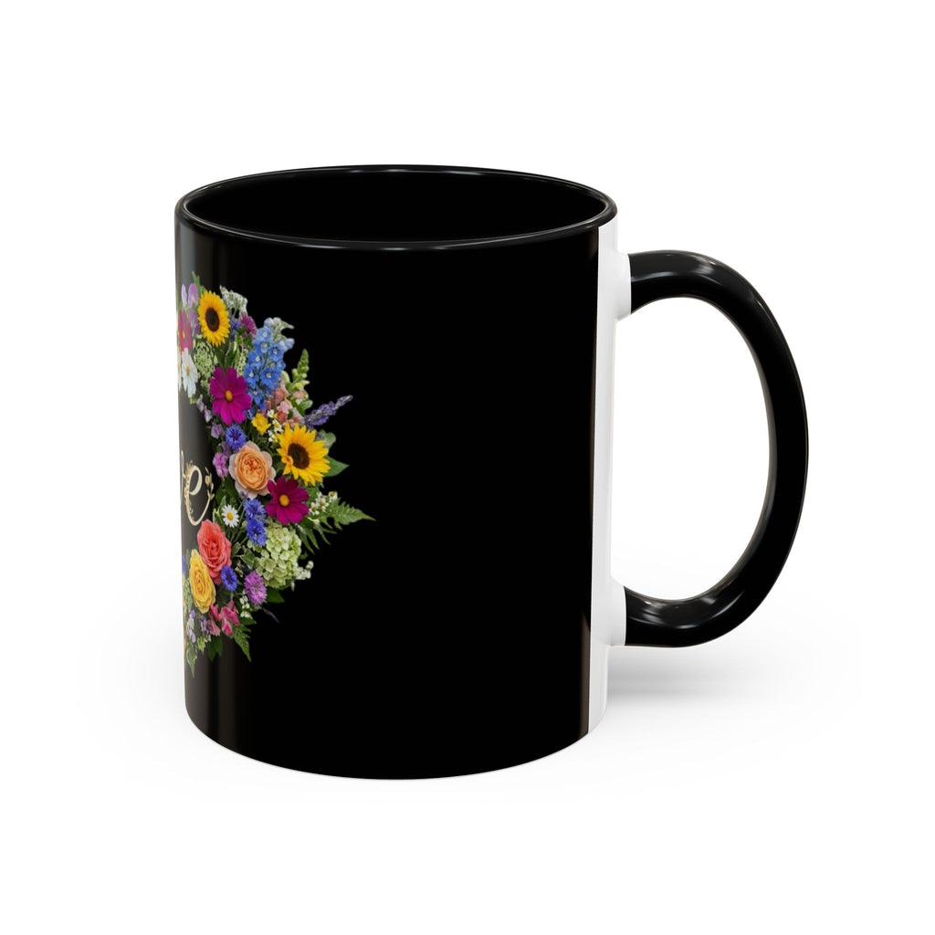 Floral Heart Love Accent Mug | Coffee Cup