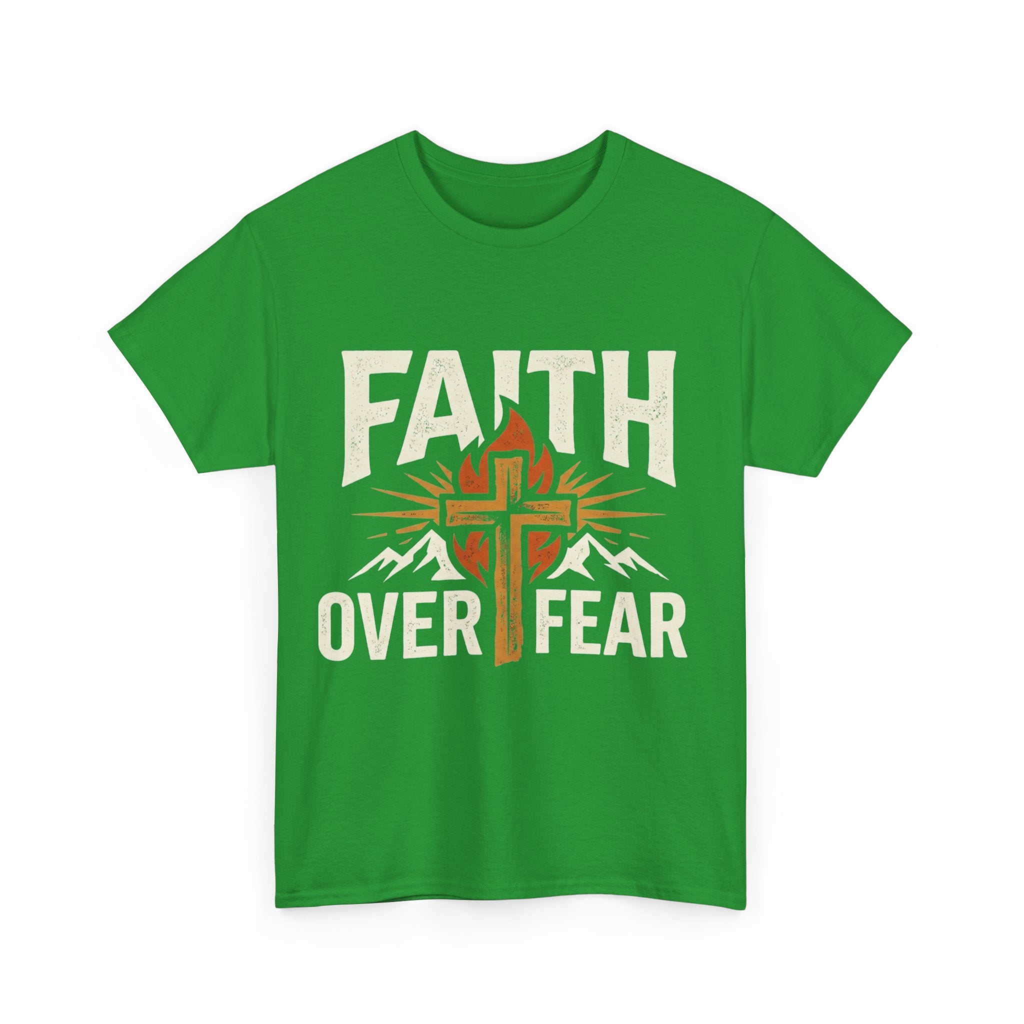 Faith Over Fear T-Shirt — Christian Cross Mountain Inspirational Tee