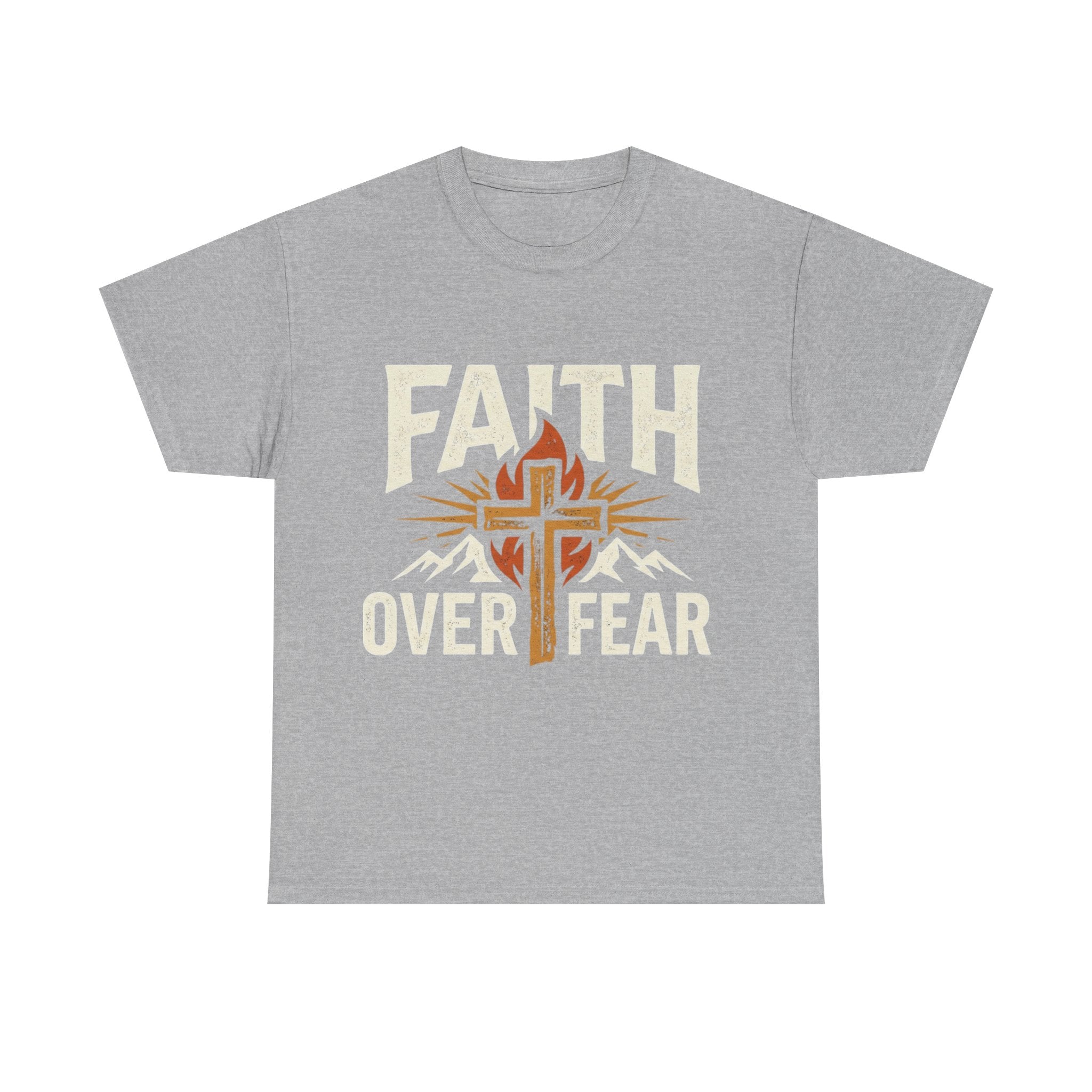 Faith Over Fear T-Shirt — Christian Cross Mountain Inspirational Tee