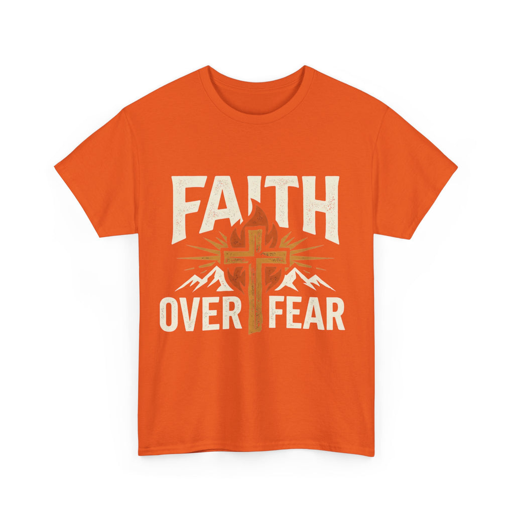 Faith Over Fear T-Shirt — Christian Cross Mountain Inspirational Tee