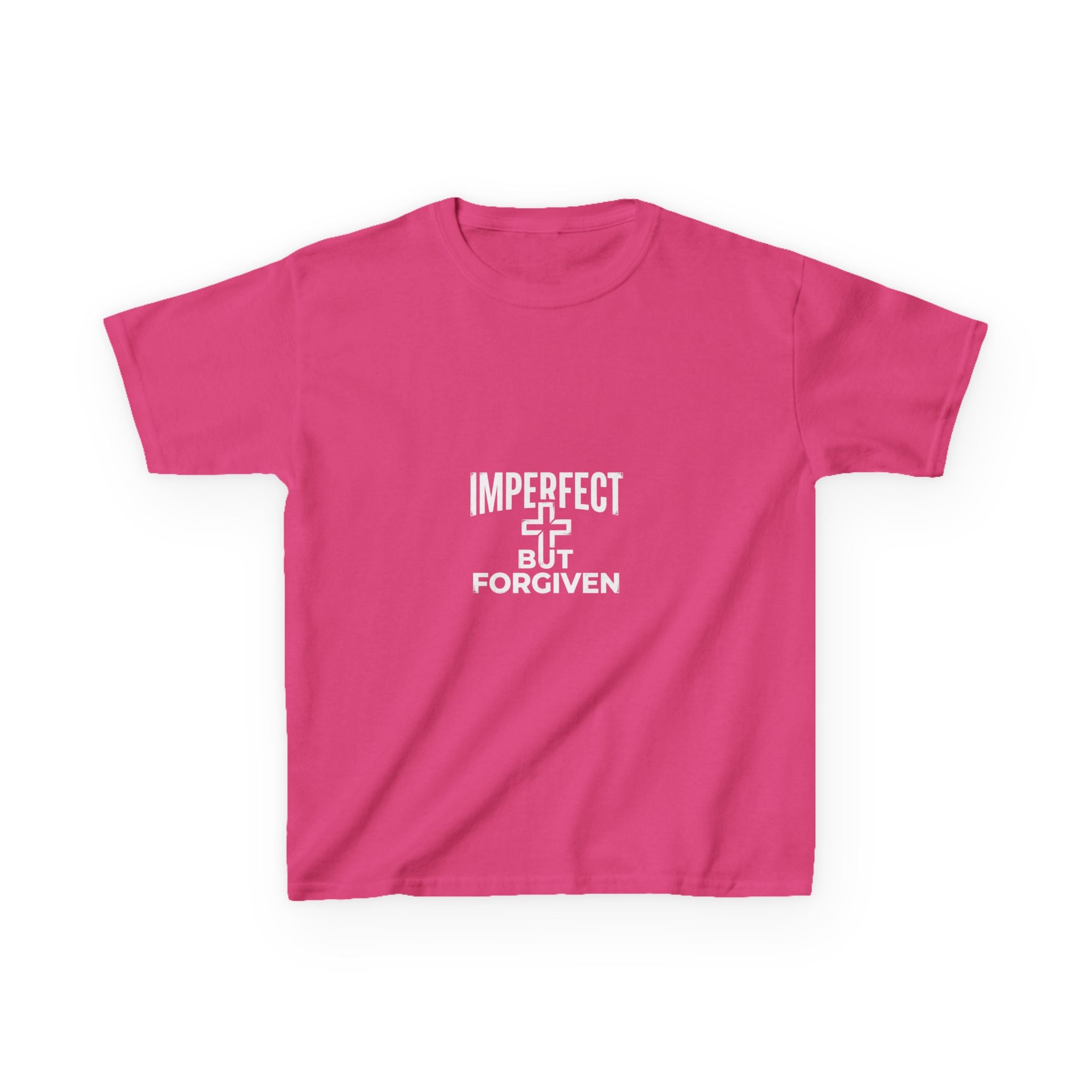 Imperfect But Forgiven Kids Tee | Christian Cross Typography