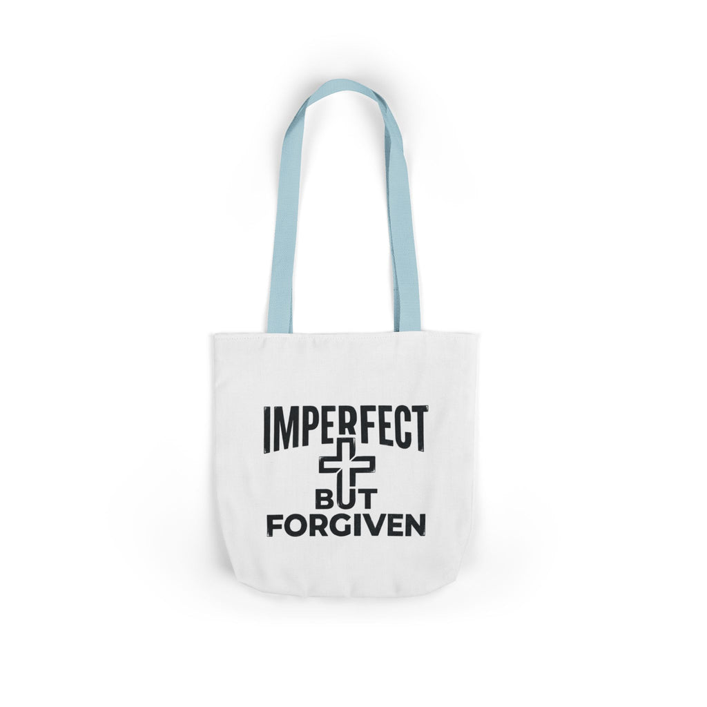 Imperfect But Forgiven Tote Bag | Canvas Christian Cross Scripture