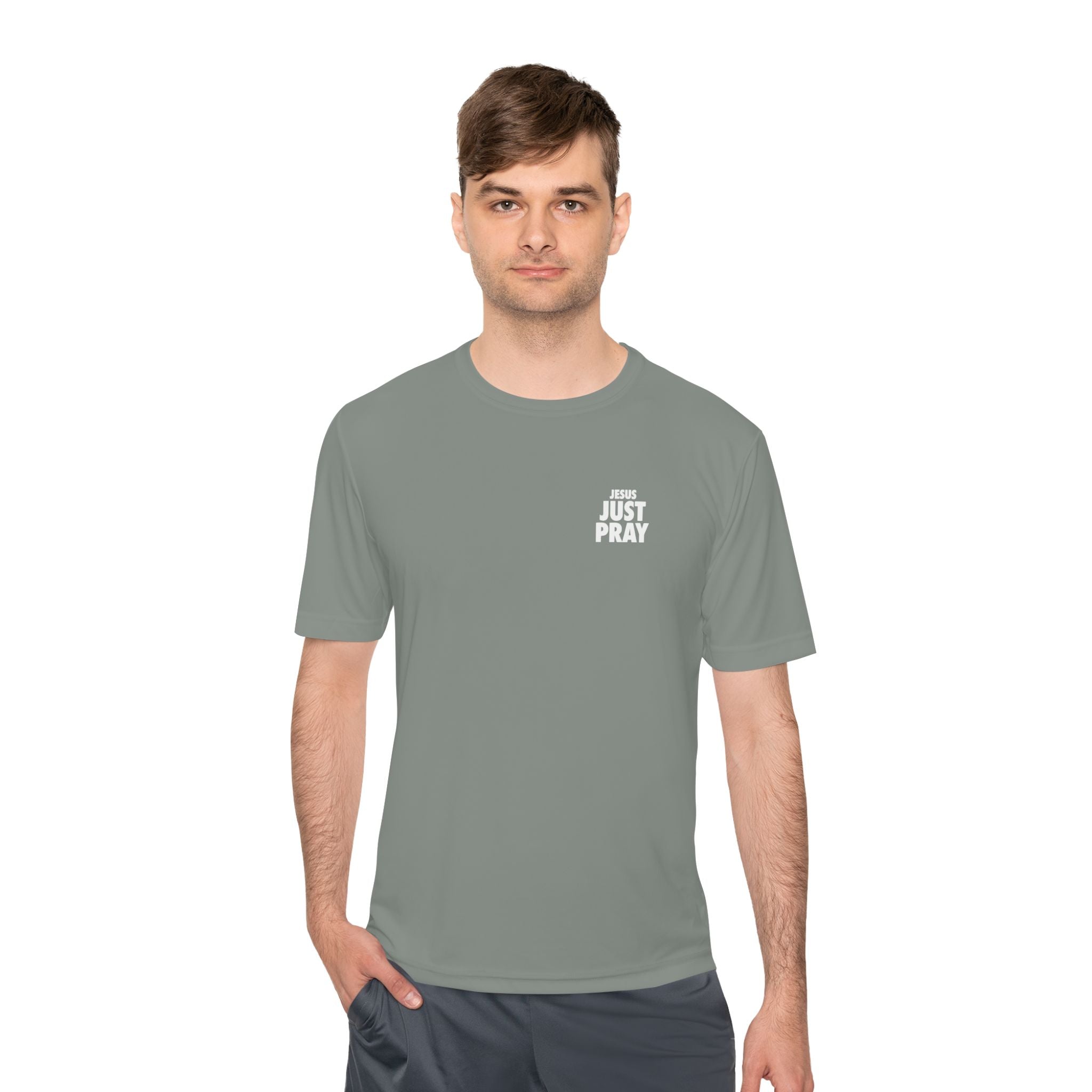 Moisture-Wicking Tee — Minimal "Just Play" Athletic Shirt